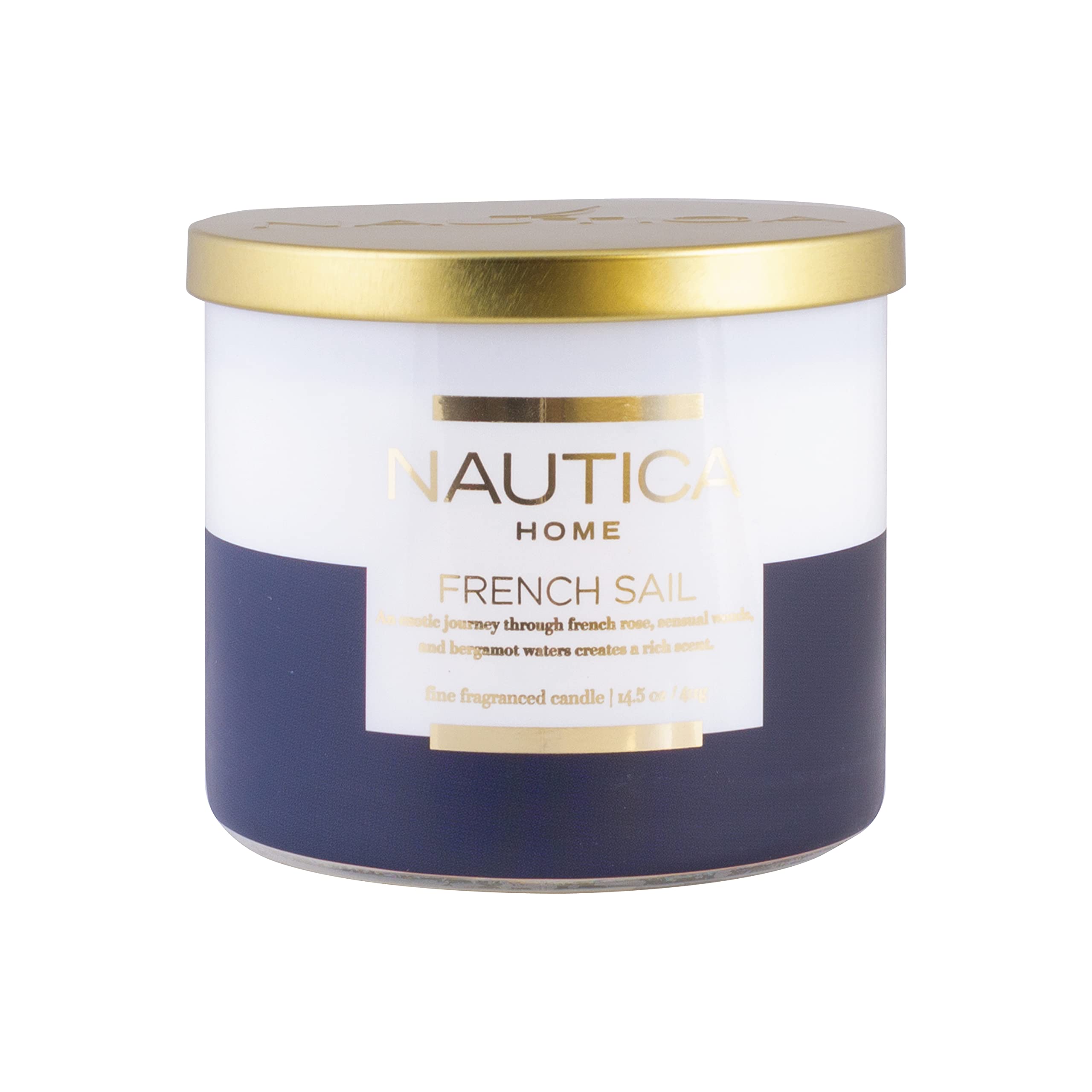 Nautica French Sail Scented Soy Candle - Long-Lasting Aromatherapy Candle for Home, Office & Relaxation