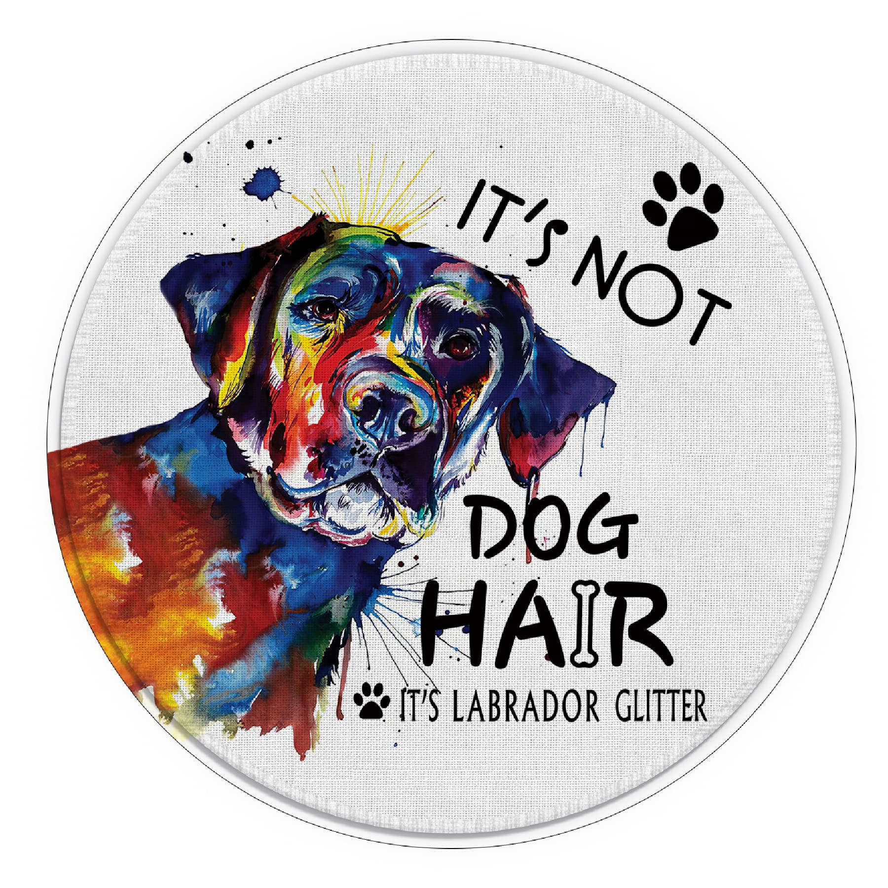Waterproof Labrador Dog Lover Mouse Pad - 7.9 x 7.9 Inch Non-Slip Round Desk Mat with Rubber Base - Cute Labrador Retriever Themed Gift for Women, Girls, Dog Moms - Perfect for Office, Home, Dorm Decor & Computer Workstations