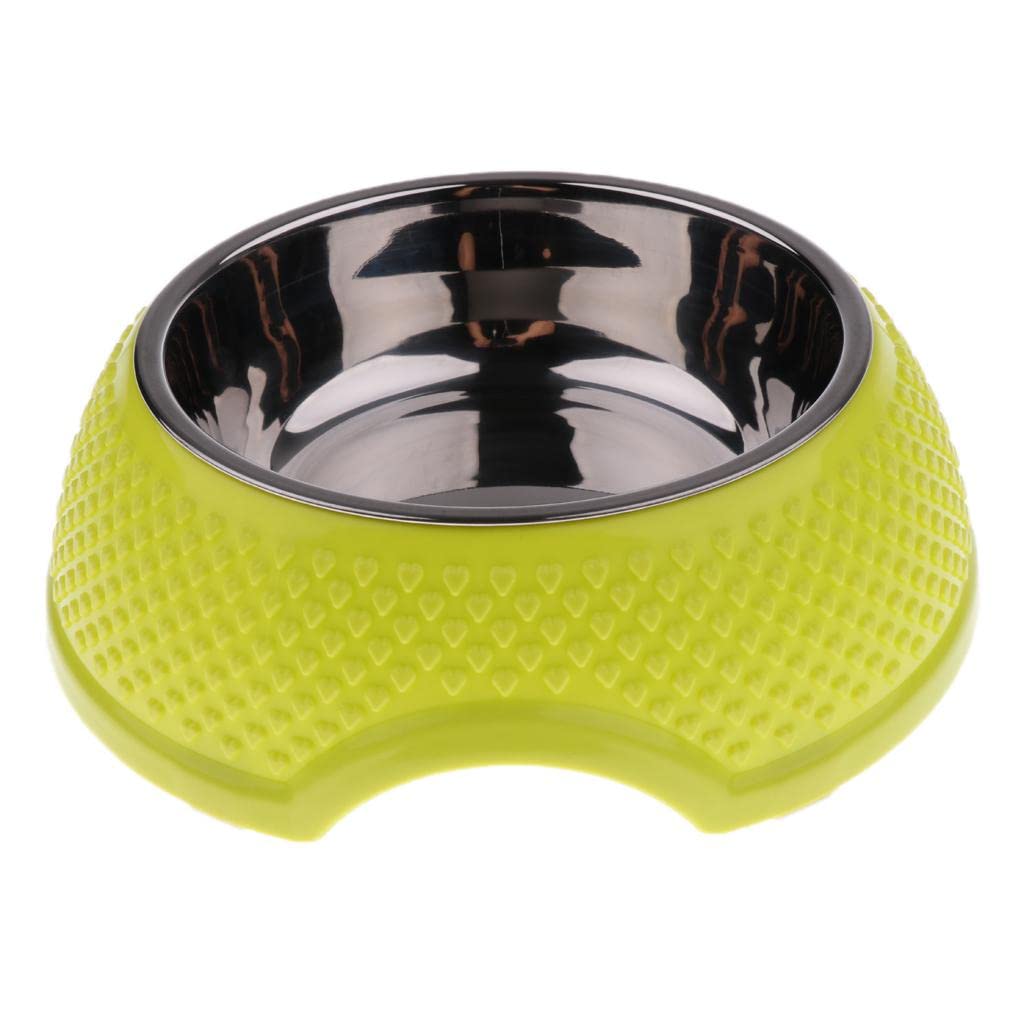 UJEAVETTE® Non-Slip Stainless Steel Pet Bowl for Dogs & Cats - Food & Water Dish in Green | Durable Elevated Feeder for Indoor & Outdoor Use