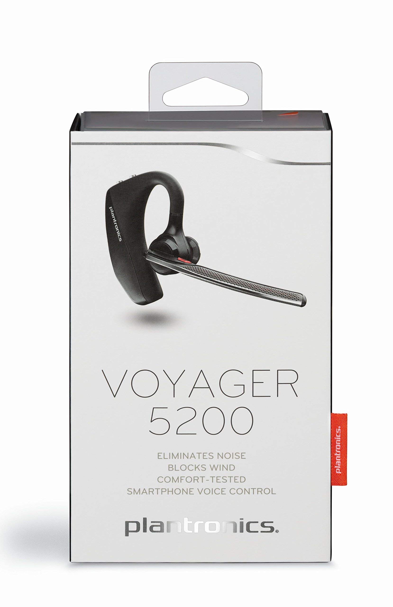 Plantronics Voyager 5200 Bluetooth Headset - Certified Refurbished | Noise Cancelling Wireless Earpiece for Business Calls & Office Use