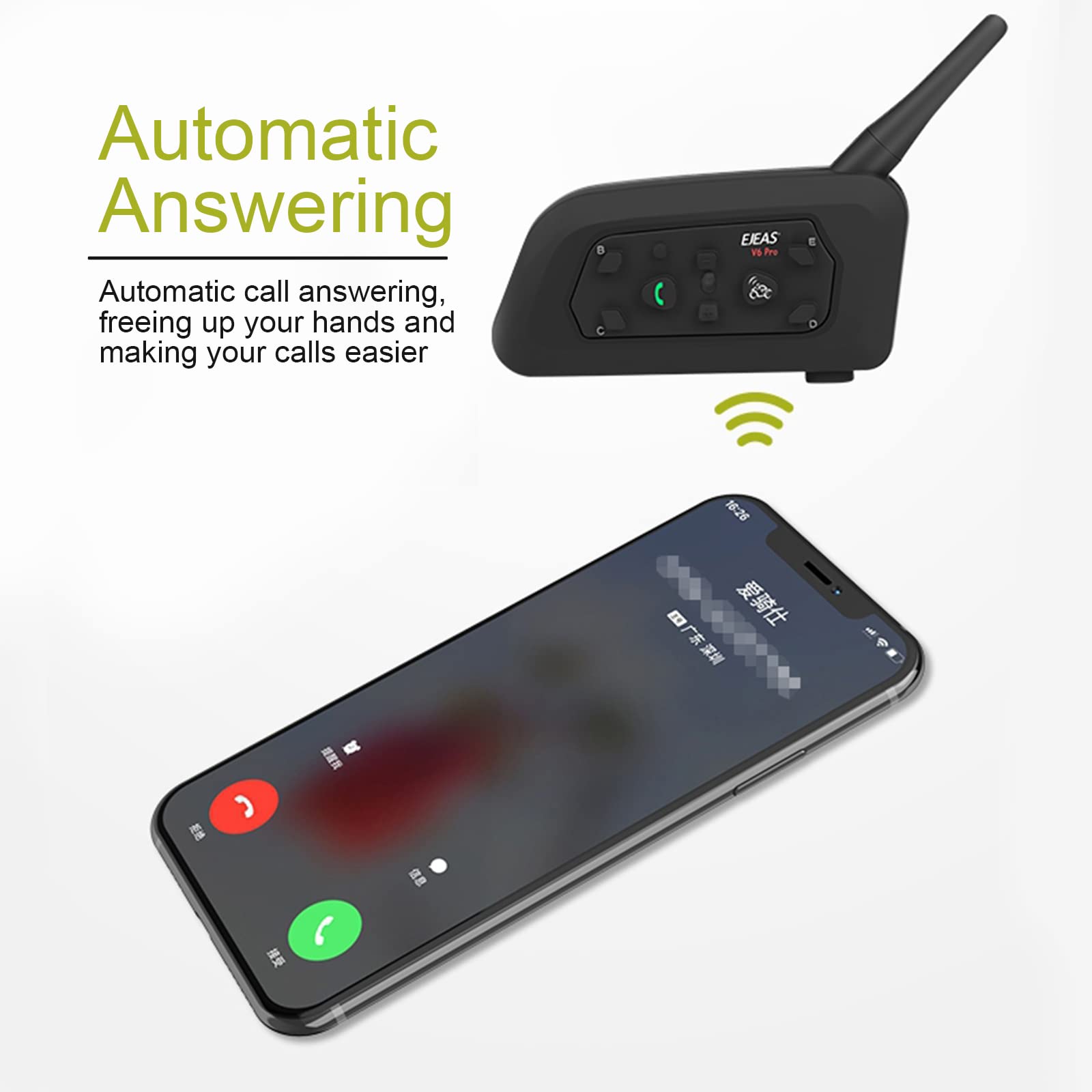 EJEAS V6C Referee Bluetooth Intercom - 2-Way 1200M Professional Wireless Headset Communication System with Armband & Right Earpiece for Football, Handball, Basketball & Soccer Referees (2 Pack) - Ideal for Sports Officiating, Coaching & Team Communication