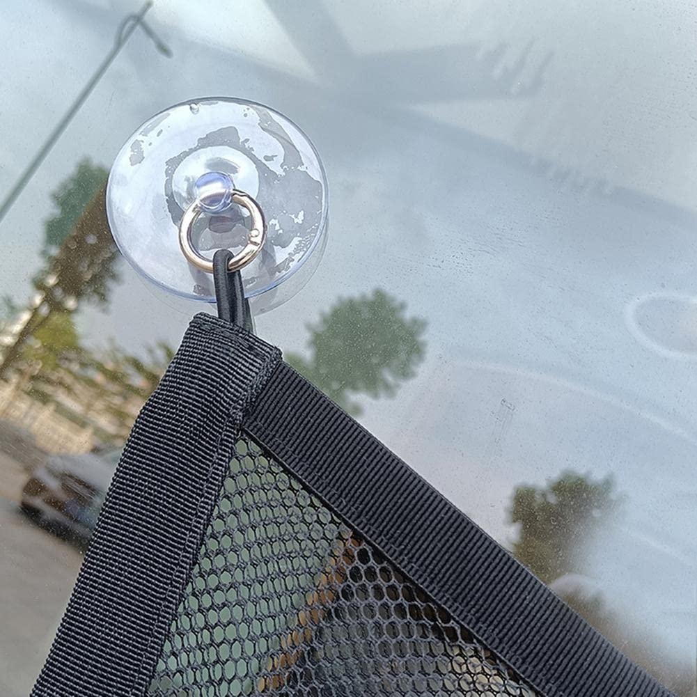 Universal Car Storage Pocket Net - 2 Pack Large Nylon Mesh Organizer with Suction Cups for Bottles, Groceries, Toys | Perfect for Road Trips, Family Travel & Daily Commute