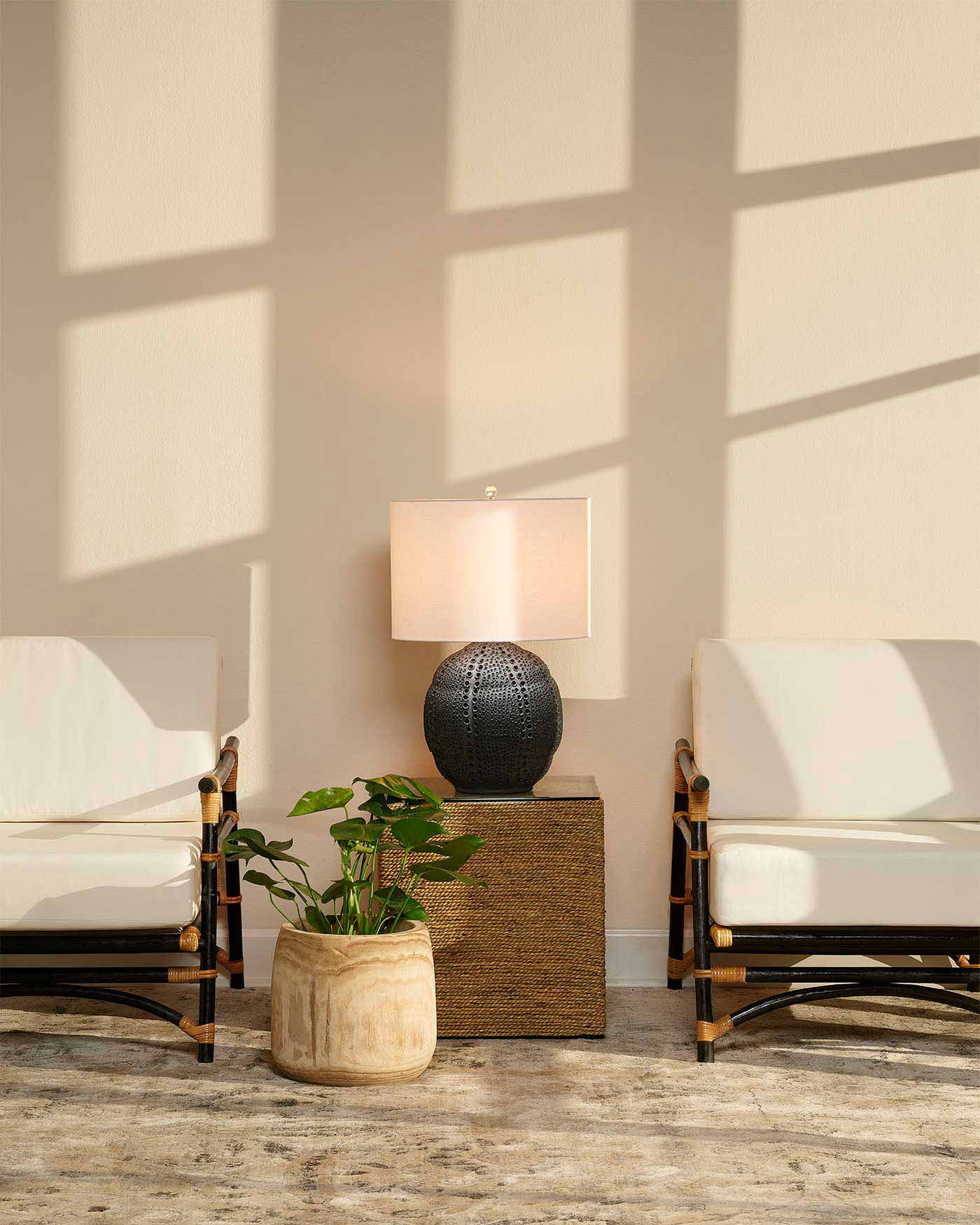 Modern Black Lunar Table Lamp - Stylish Nightstand & Bedside Lighting for Home & Office Decor