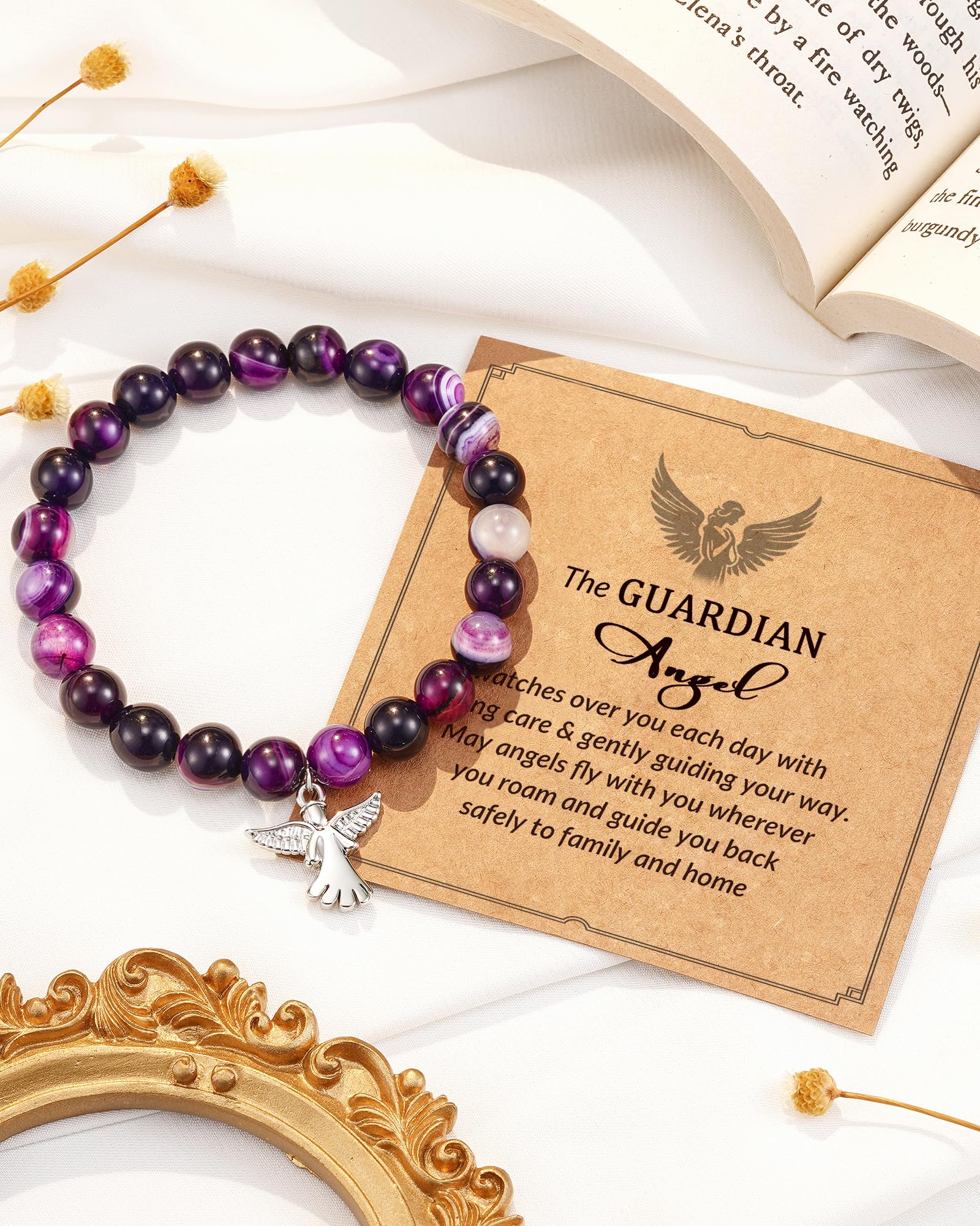 Guardian Angel Bracelet for Women - Inspirational Spiritual Jewelry Gift with Encouraging Message - Perfect for Birthday, Christmas, Mother's Day & Daily Motivation