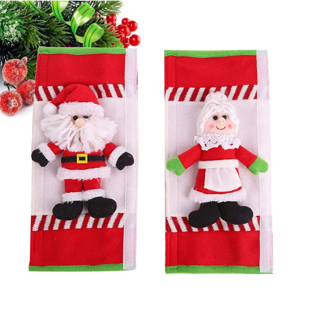 Vosarea 1 Pair Kitchen Appliance Covers - Oven Handle Cover, Dishwasher Handle Cover, Fridge Handle Decoration for Christmas & Home Decor | Heat-Resistant Oven Mitt for Microwave & Electrical Appliances | Perfect for Holiday Decorating, Kitchen Safety & Appliance Protection