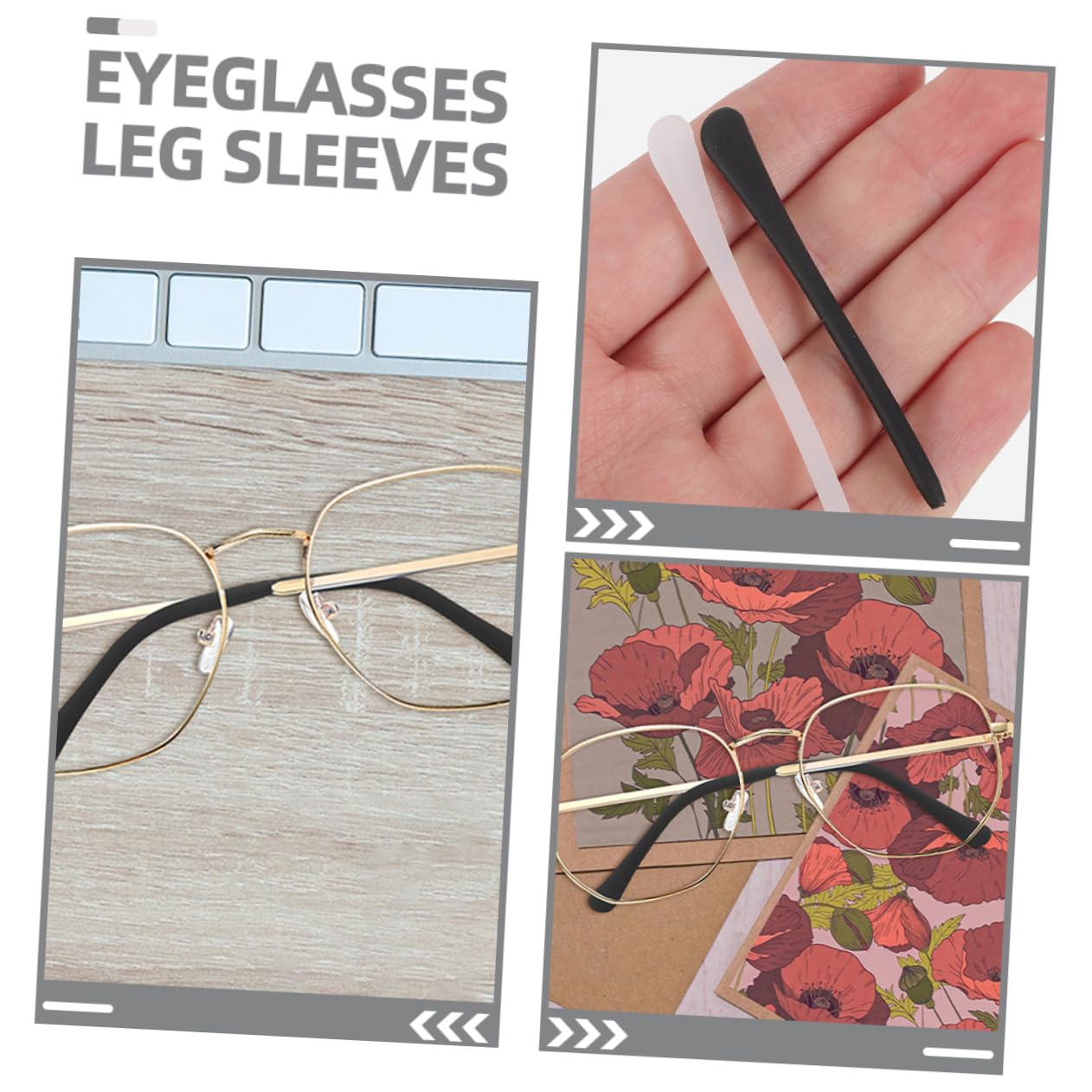5 Pairs Non-Slip Glasses Hooks & Leg Covers - Eyeglass Ear Hooks Replacement Parts & Accessories for Secure Fit - Perfect for Reading, Sports, and Daily Use