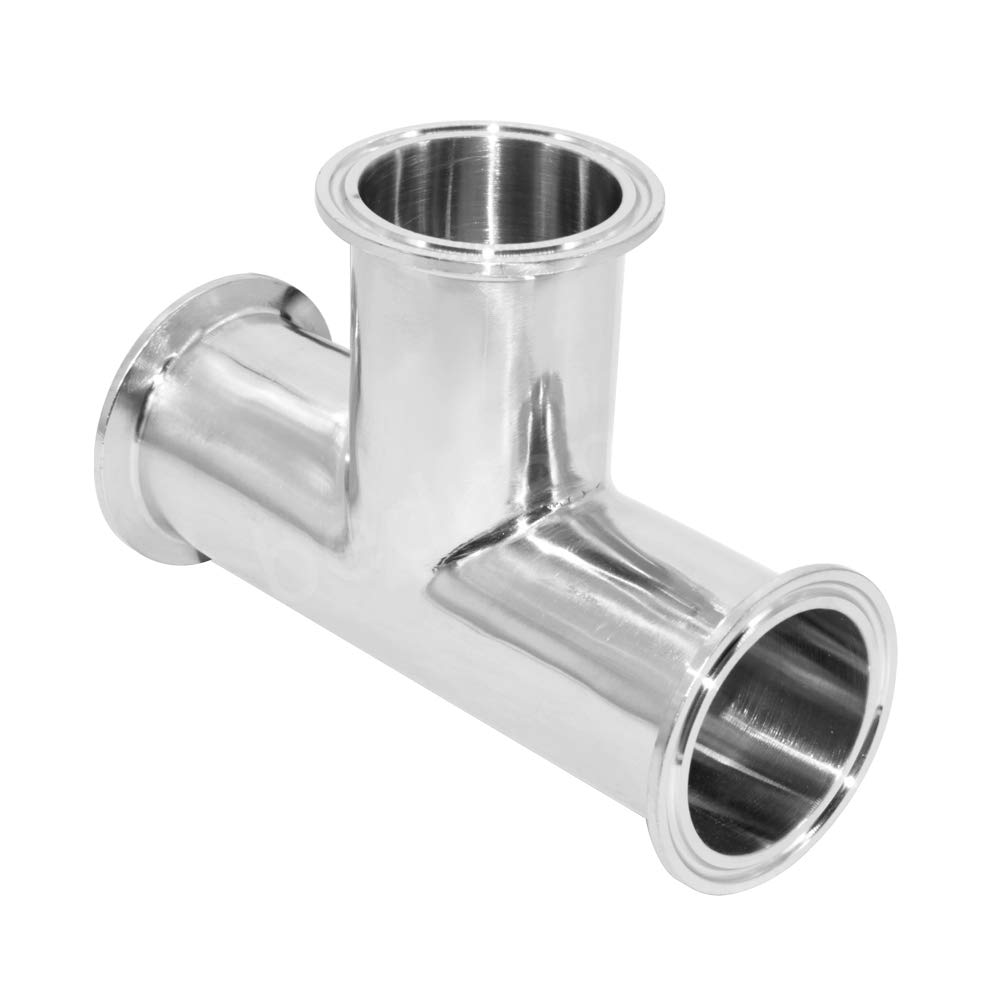 Stainless Steel 304 Tri Clamp Tee Fitting - 2 Inch (51mm) 3-Way Sanitary Pipe Connector for Brewing, Dairy, Pharmaceutical & Food Processing Industries