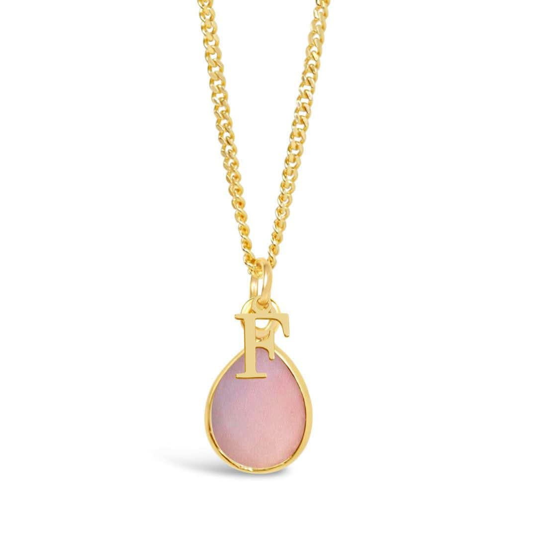 Pink Opal Charm Necklace in Gold | October Birthstone Jewelry for Women | Perfect Gift for Birthday, Anniversary & Special Occasions
