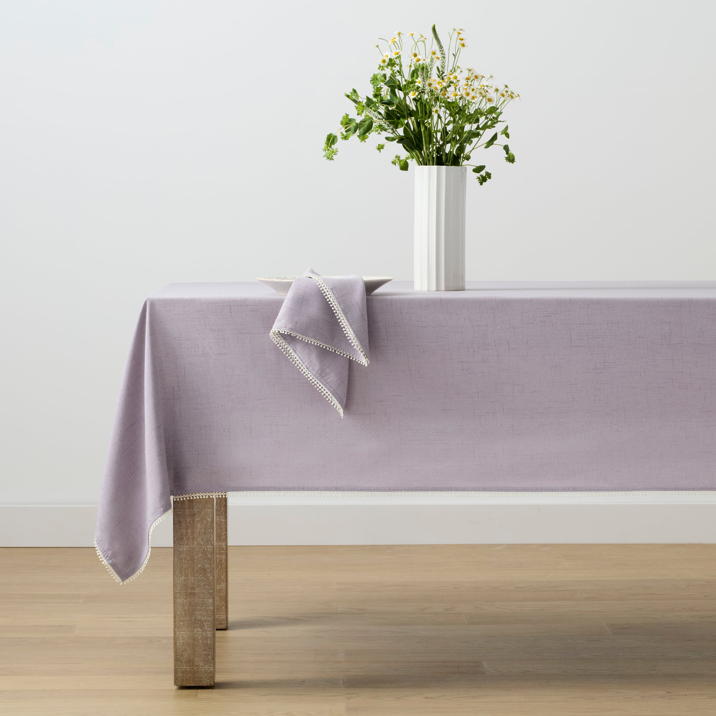 French Perle Violet 60X84 Inch Premium Tablecloth - Elegant Dining & Special Occasions