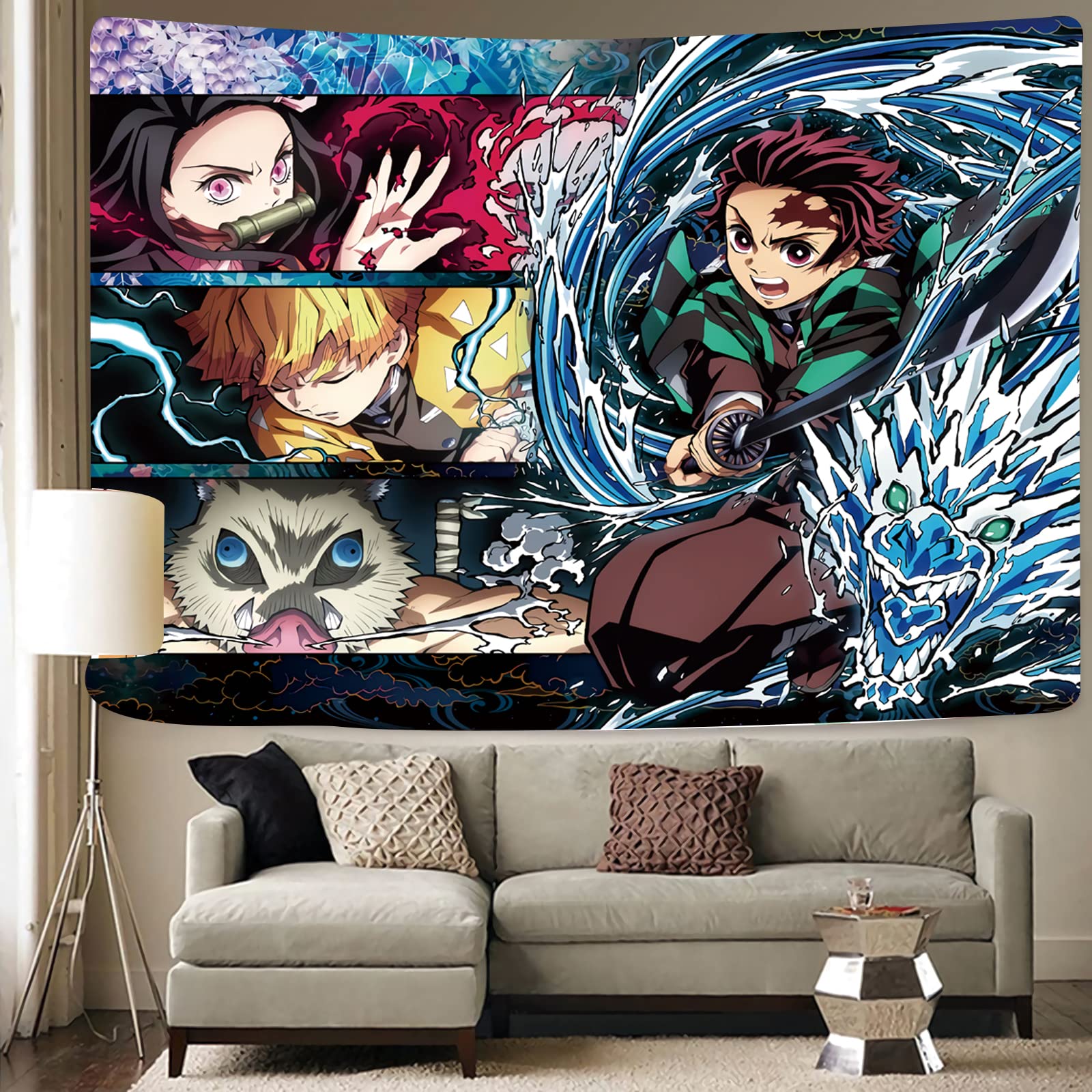 Timimo Anime Poster Tapestry - Japanese Metal Wall Art Decor 60x80 Inches - Perfect for Bedroom, Living Room & Anime Themed Party Decorations