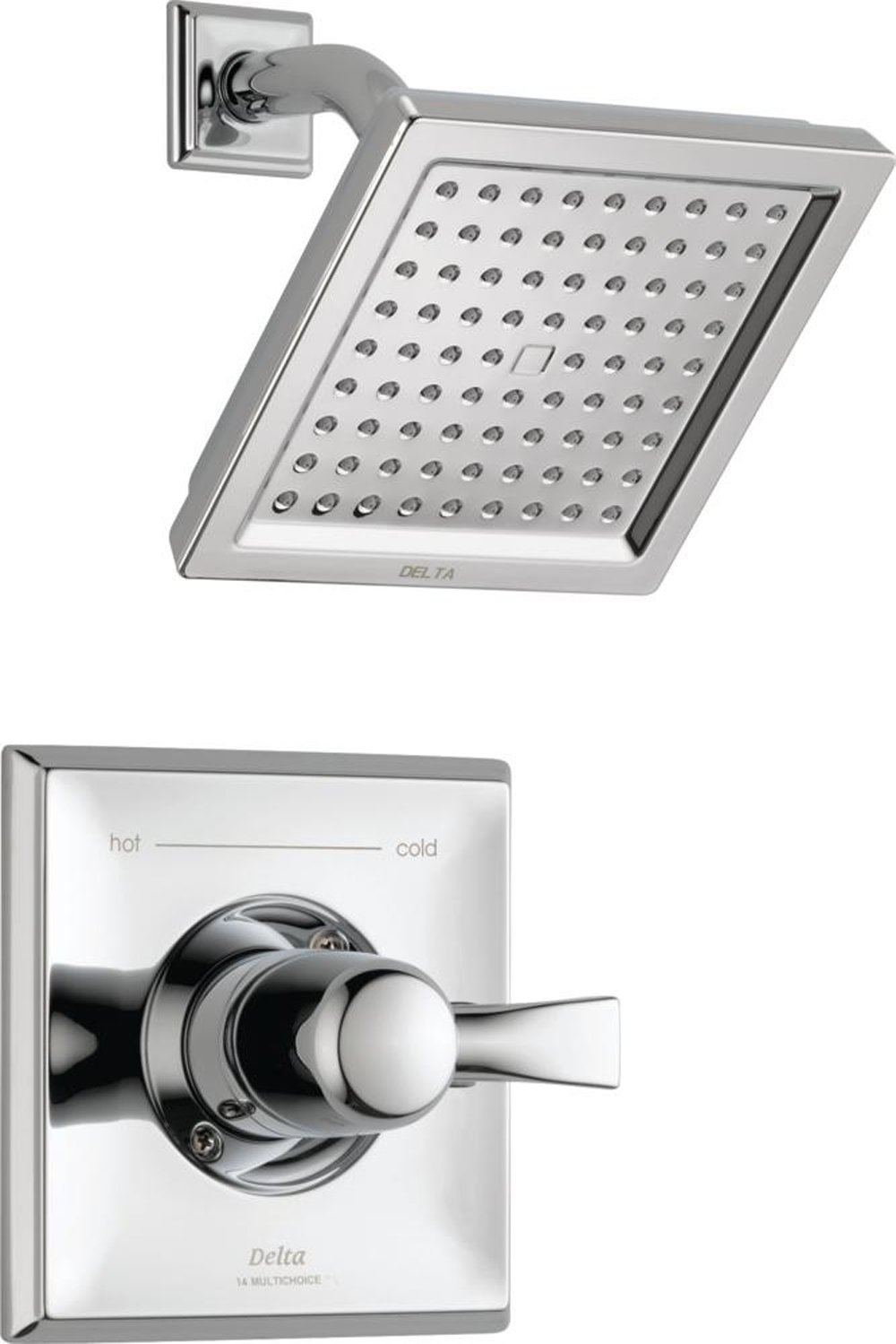 Delta Dryden 14 Series Single-Function Shower Faucet Set with Full Body Spray Shower Head - Chrome Finish Shower Trim Kit T14251 (Valve Not Included) 7x7x7 Inches - Perfect for Modern Bathroom Renovations & Spa-Like Shower Experience