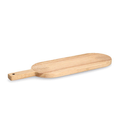 Premium Rubberwood Cutting Board with Handle - Oval Kitchen Chopping Board for Meat, Vegetables & Fruits - Ideal for Home Cooking, Meal Prep & Professional Chefs