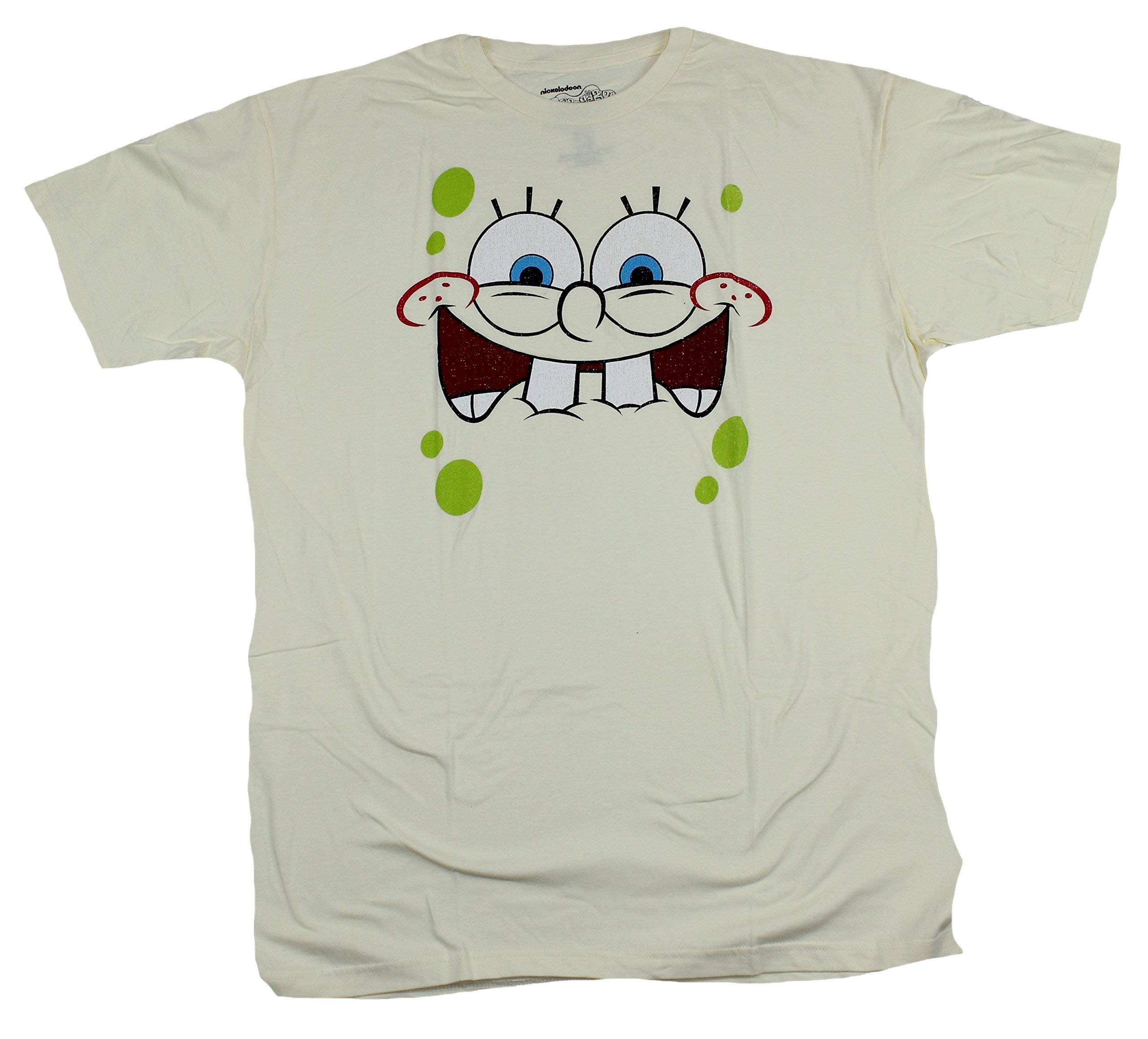 Spongebob Squarepants Excited Face Graphic T-Shirt for Men & Women - Soft Cotton XL Size - Perfect for Cartoon Fans & Casual Wear