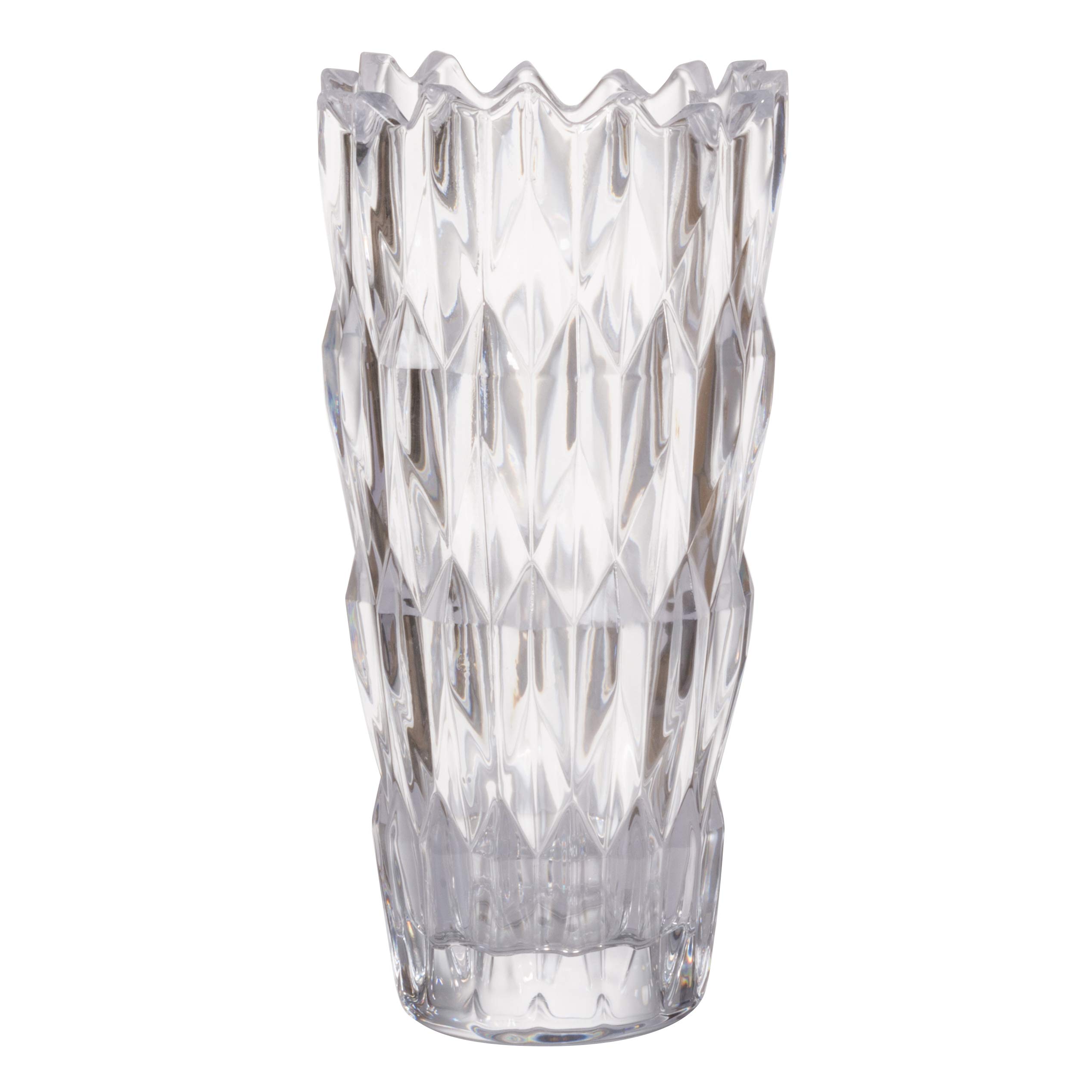 A&B Home 9-Inch Large Thickened Crystal Glass Flower Vase - Elegant Home Decor, Wedding Centerpiece, Table Decor for Living Room, Dining Room & Office