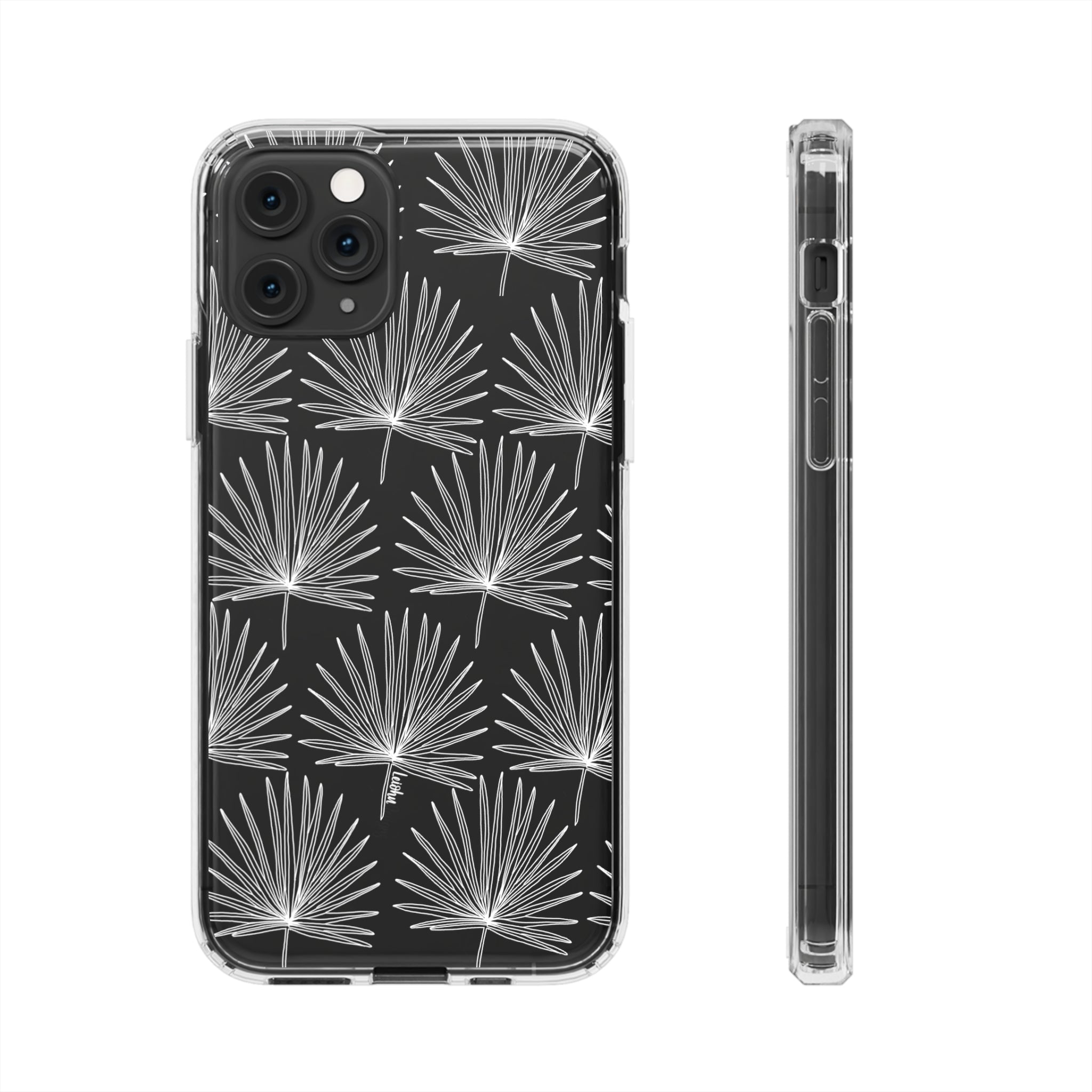 FAN PALM Clear Phone Case - Slim Protective Cover for iPhone 15/14/13/12/11 Pro Max XR XS - Durable Scratch-Resistant TPU Case - Perfect for Daily Use, Travel & Outdoor Activities