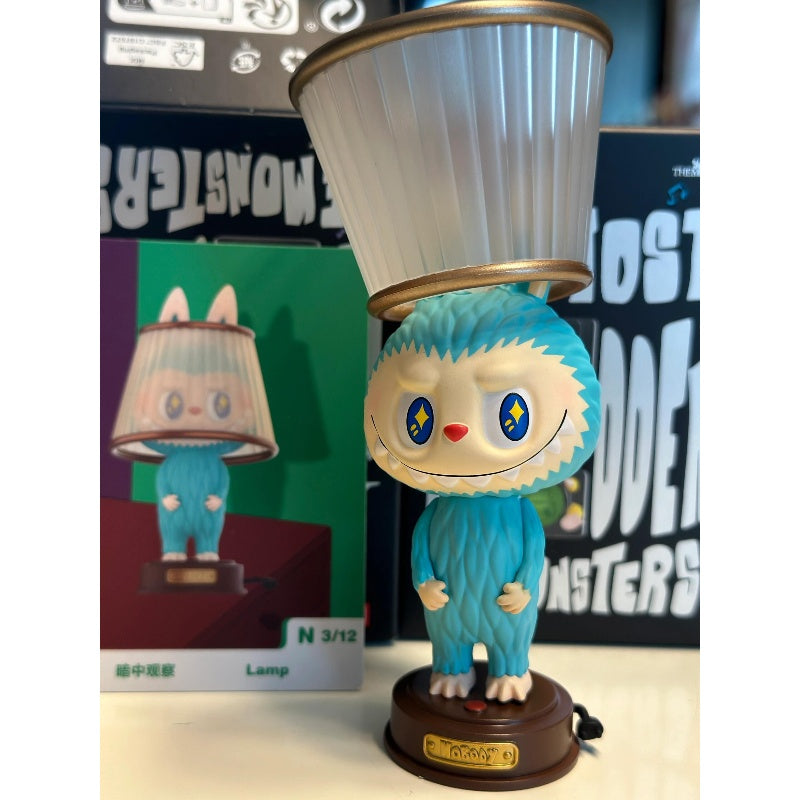 Labubu The Monsters Almost Hidden Series LED Night Light - Cute Anime Desk Lamp for Bedroom, Gaming Room & Office Decor