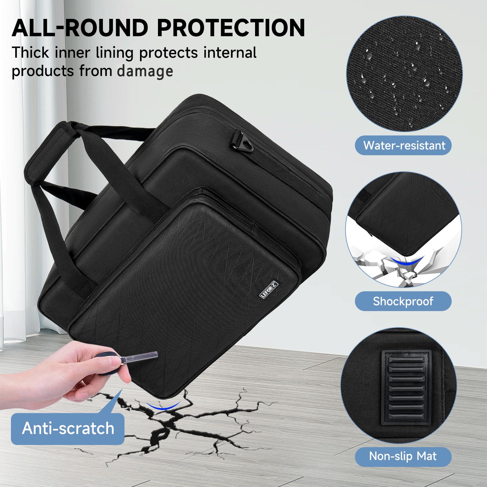 IVODEELA PS5/PS5 Pro Carrying Case - Protective Storage Bag for PS5 Controllers, Game Discs & Charging Accessories (Black) | Perfect for Travel, Gaming Parties & Console Protection