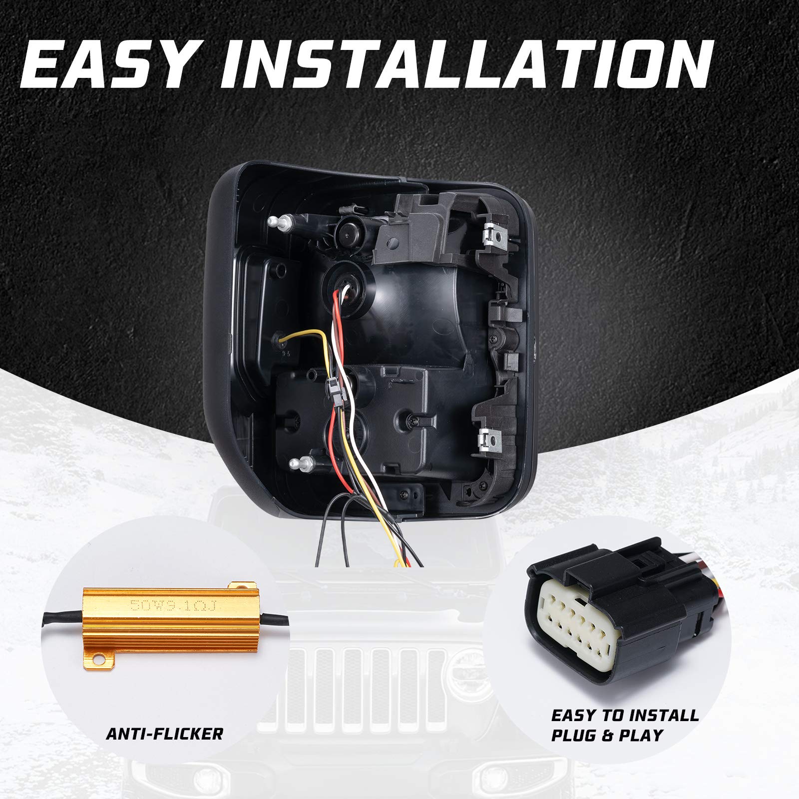 Kiwi Master Smoked LED Tail Lights for 2020-2025 Jeep Gladiator JT - Black Housing Smoke Lens - Brake Light, Reverse Light & Turn Signal Light Pair - Upgrade Your Off-Road Vehicle for Night Driving & Adventure