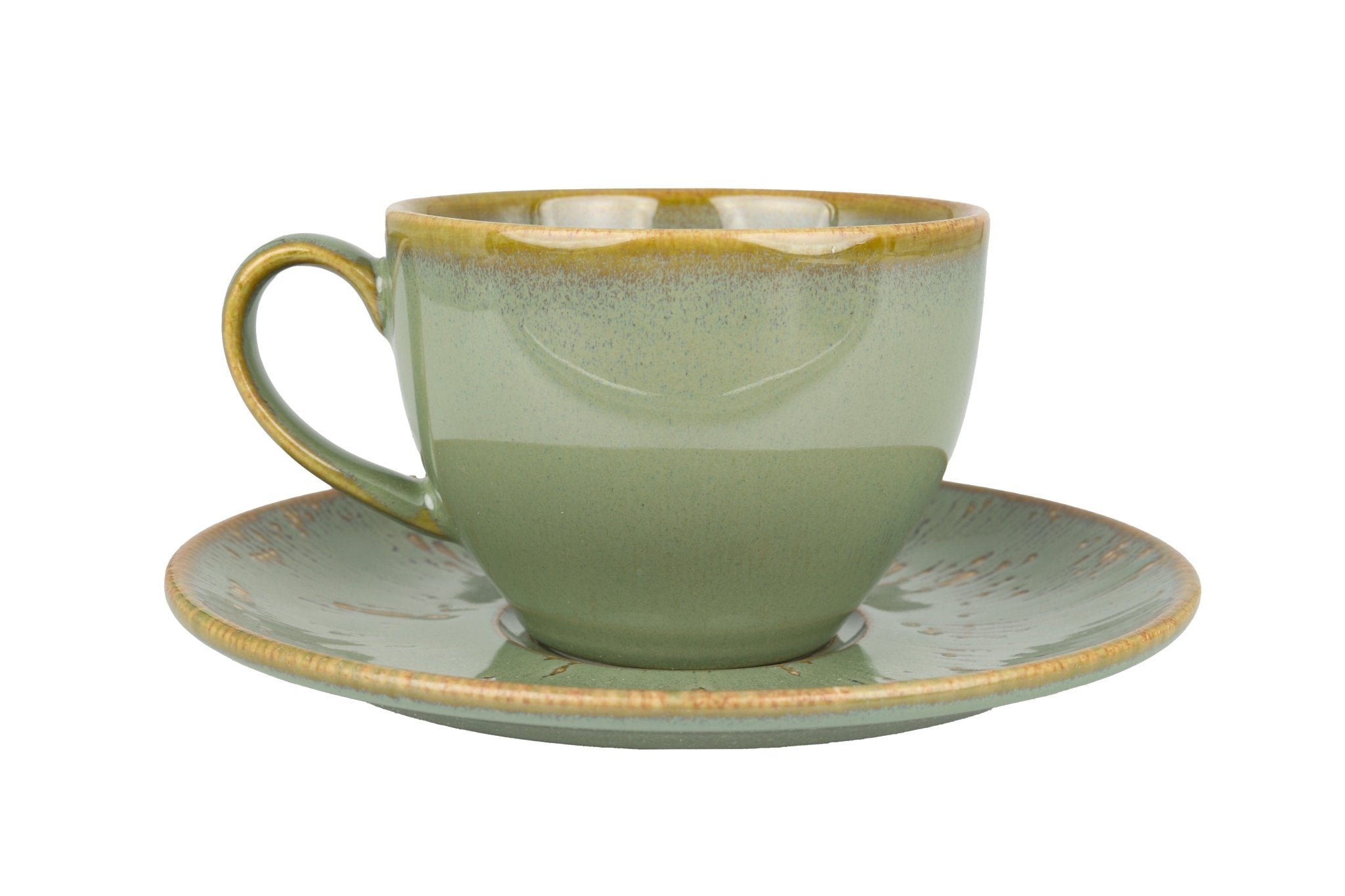 Premium Sage Snell Tea Cup and Saucer Set - 230cc (6-Piece) - Elegant Porcelain Tea Set for Afternoon Tea, Bridal Shower, and English Tea Party Decor