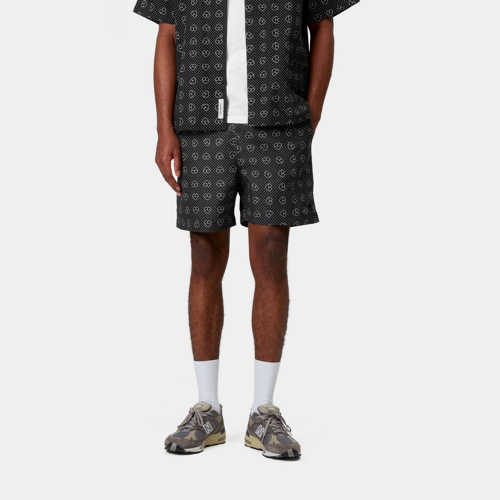 **Slater Swim Trunks for Men - Black Furoshiki Print Quick-Dry Beach Shorts | Perfect for Swimming, Surfing & Summer Vacations**