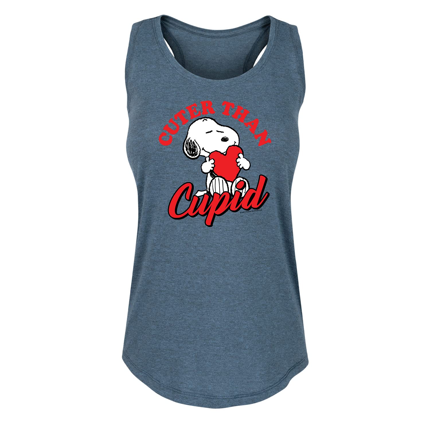 Peanuts Hybrid Apparel Cuter Cupid - Women's Racerback Tank Top | Snoopy Valentine's Graphic Tee | Casual Summer Wear & Gym Workout Outfit