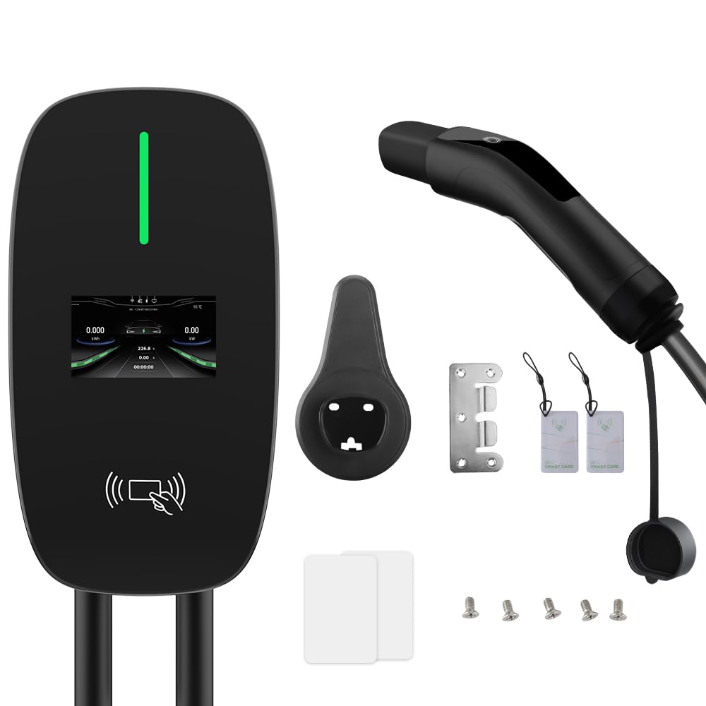 AWESAFE Level 2 EV Charger for Tesla - 48 Amp Smart WiFi Enabled Electric Vehicle Charging Station with NEMA 14-50/Hardwired, Mobile App Control - Indoor/Outdoor Home & Commercial Use for Fast Charging