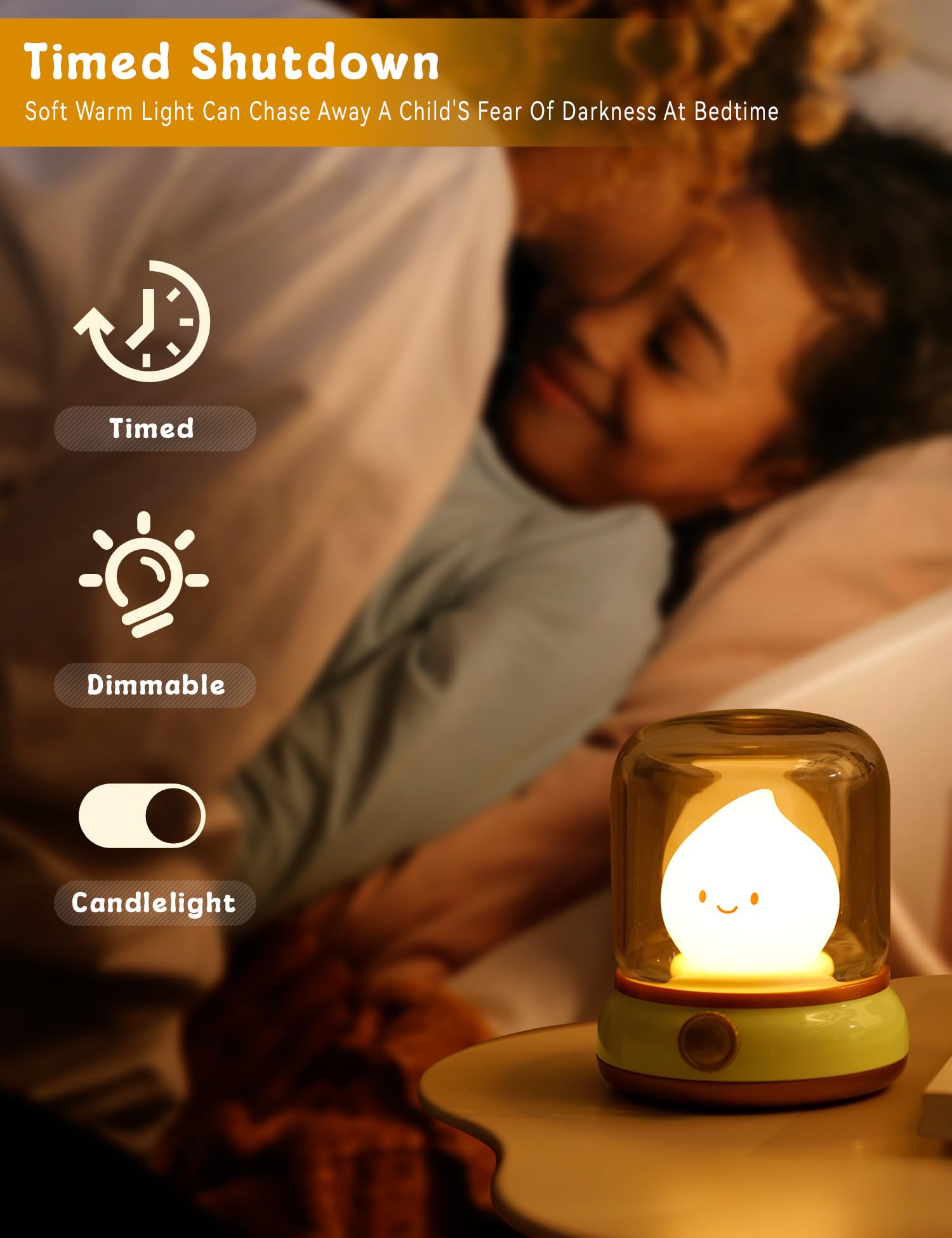Chibi Flame Lamp - Anime Cozy Night Light with Retro Design, USB Rechargeable LED Desk Decor for Bedroom, Gift for Anime Fans & Home Decoration | Perfect for Bedside, Gaming Room & Relaxation