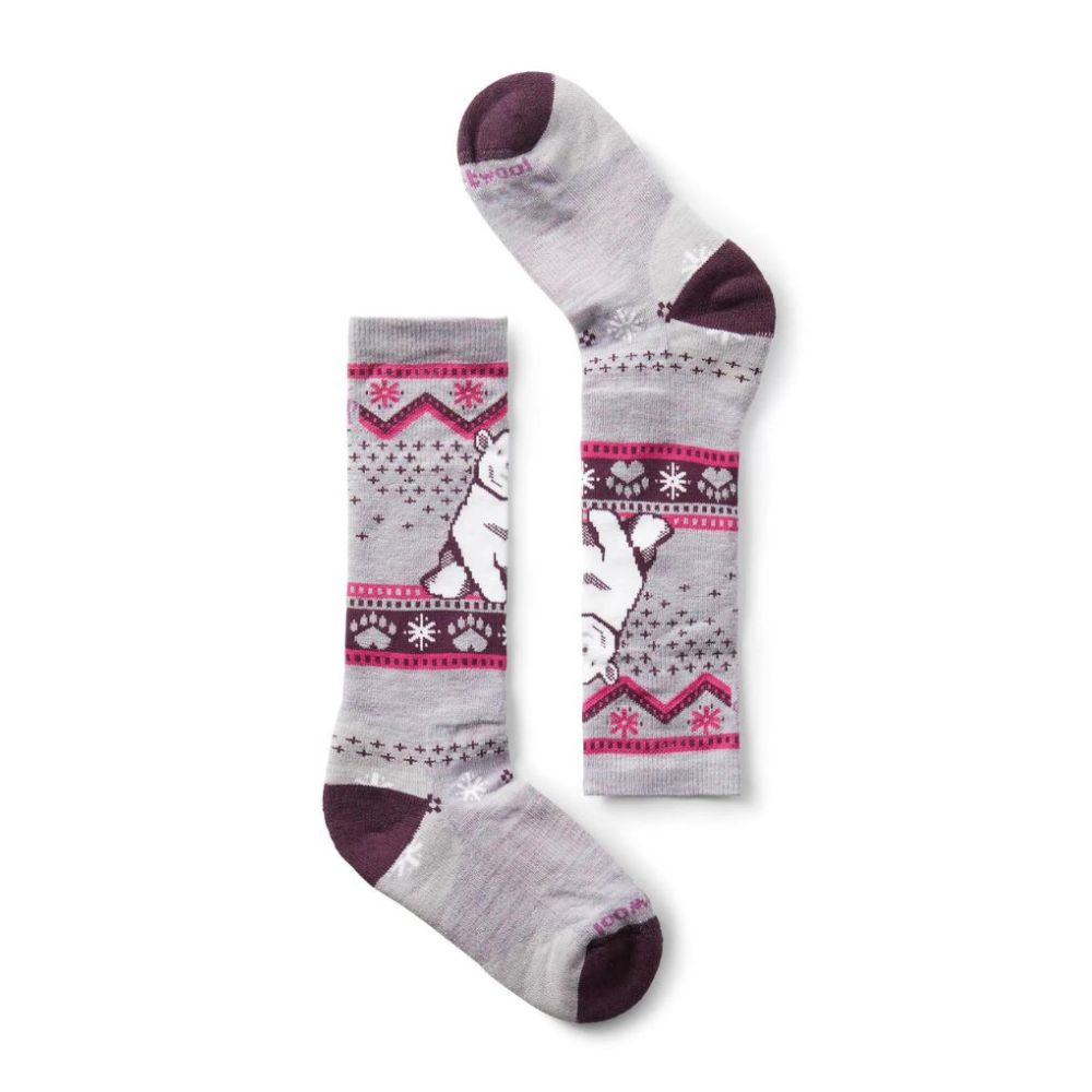 Smartwool Kids Ski Socks - Polar Bear Print, Merino Wool Thermal Socks for Cold Weather, Winter Sports & Outdoor Activities