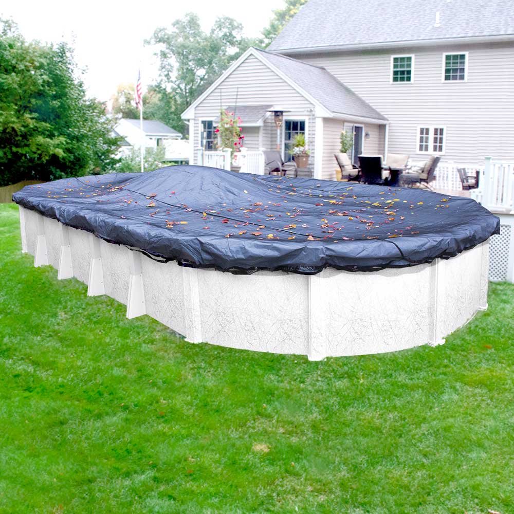 Robelle 451632 Premium Leaf Net for Oval Above Ground Winter Pool Covers - 16 x 32 ft Pool Protection | Durable Mesh Netting for Fall Debris Prevention & Easy Installation | Perfect for Seasonal Pool Maintenance & Winterization