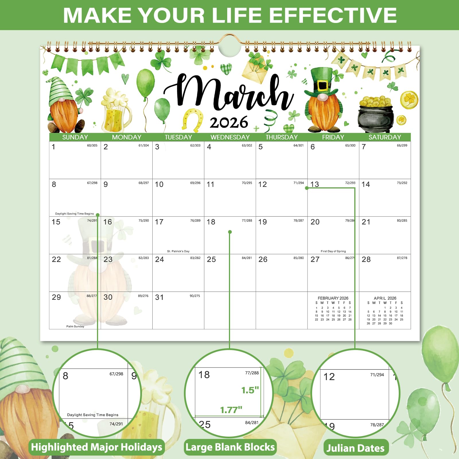 2025-2026 Wall Calendar | July 2025 - December 2026 Large 14.8