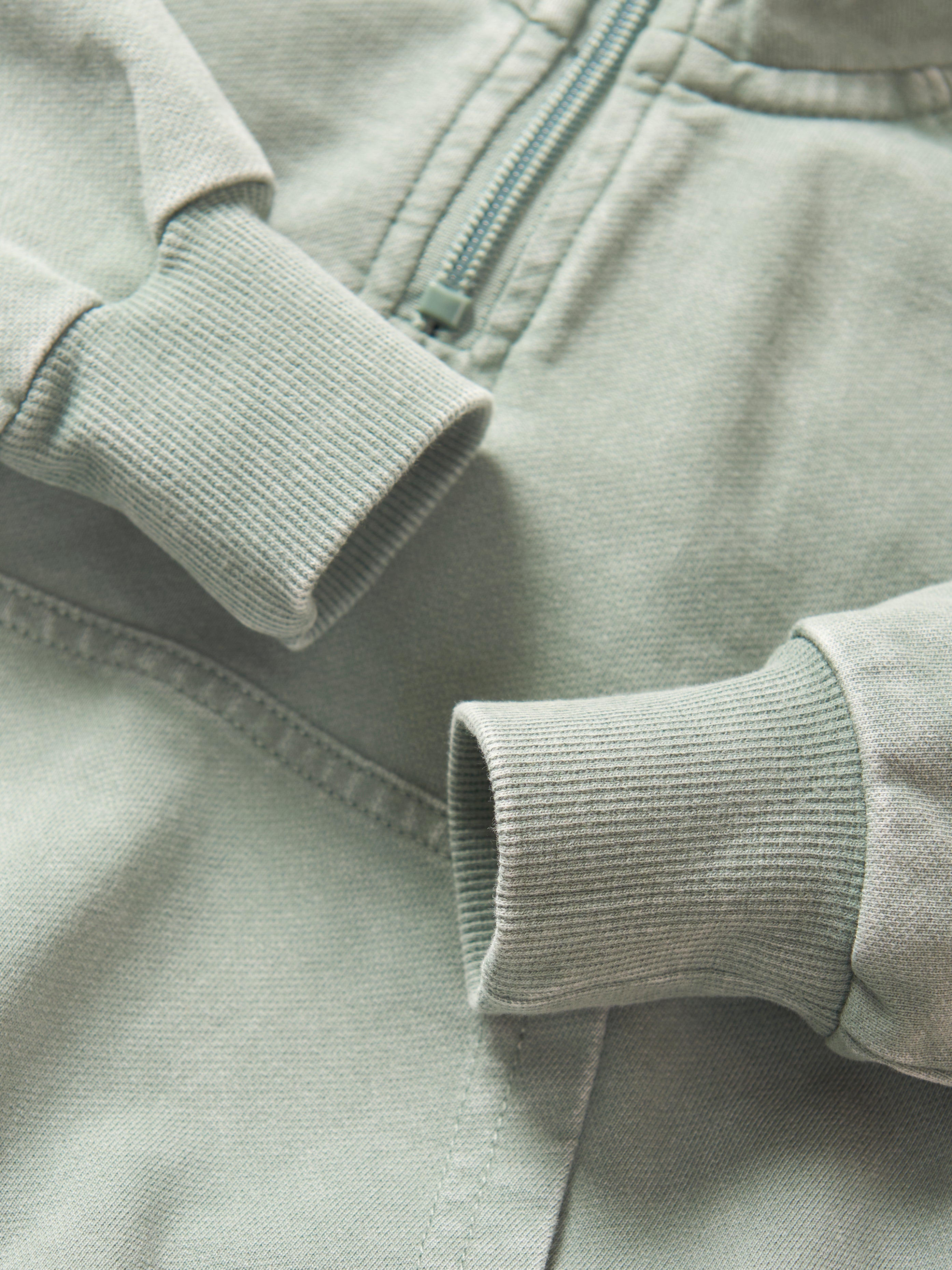 Men's Quarter Zip Pullover Sweatshirt - Soft & Comfortable Basil Wash Fleece for Casual Wear & Outdoor Activities