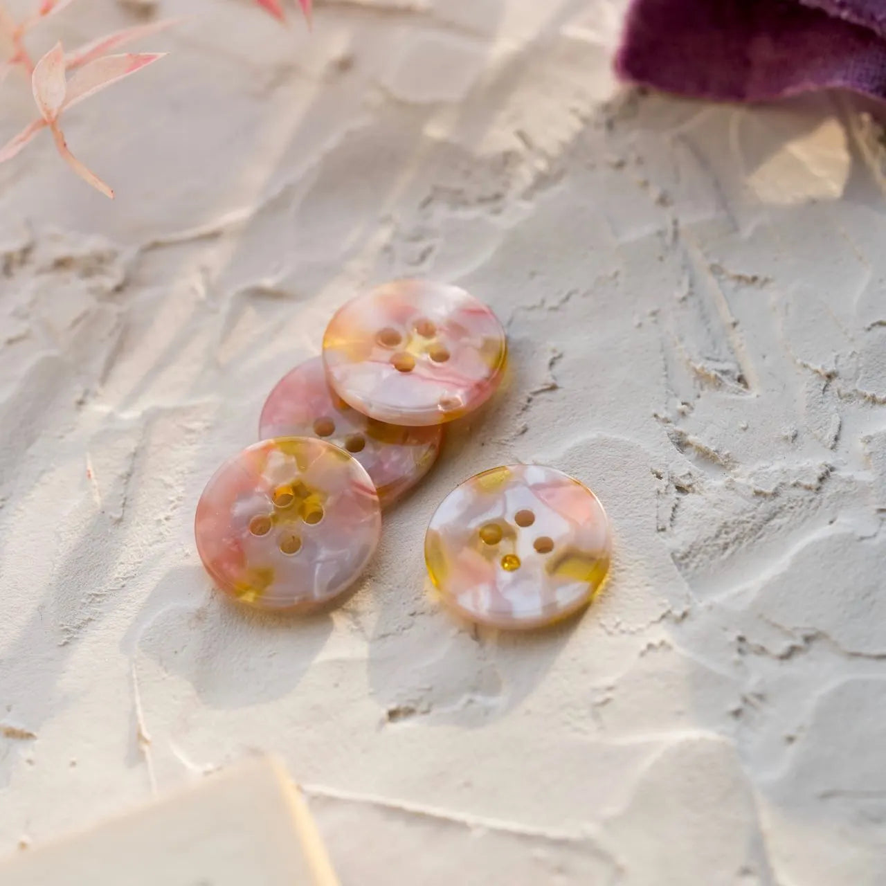 Pack of 6 Fanciful 25mm Buttons for DIY Crafts, Sewing Projects & Clothing Accessories