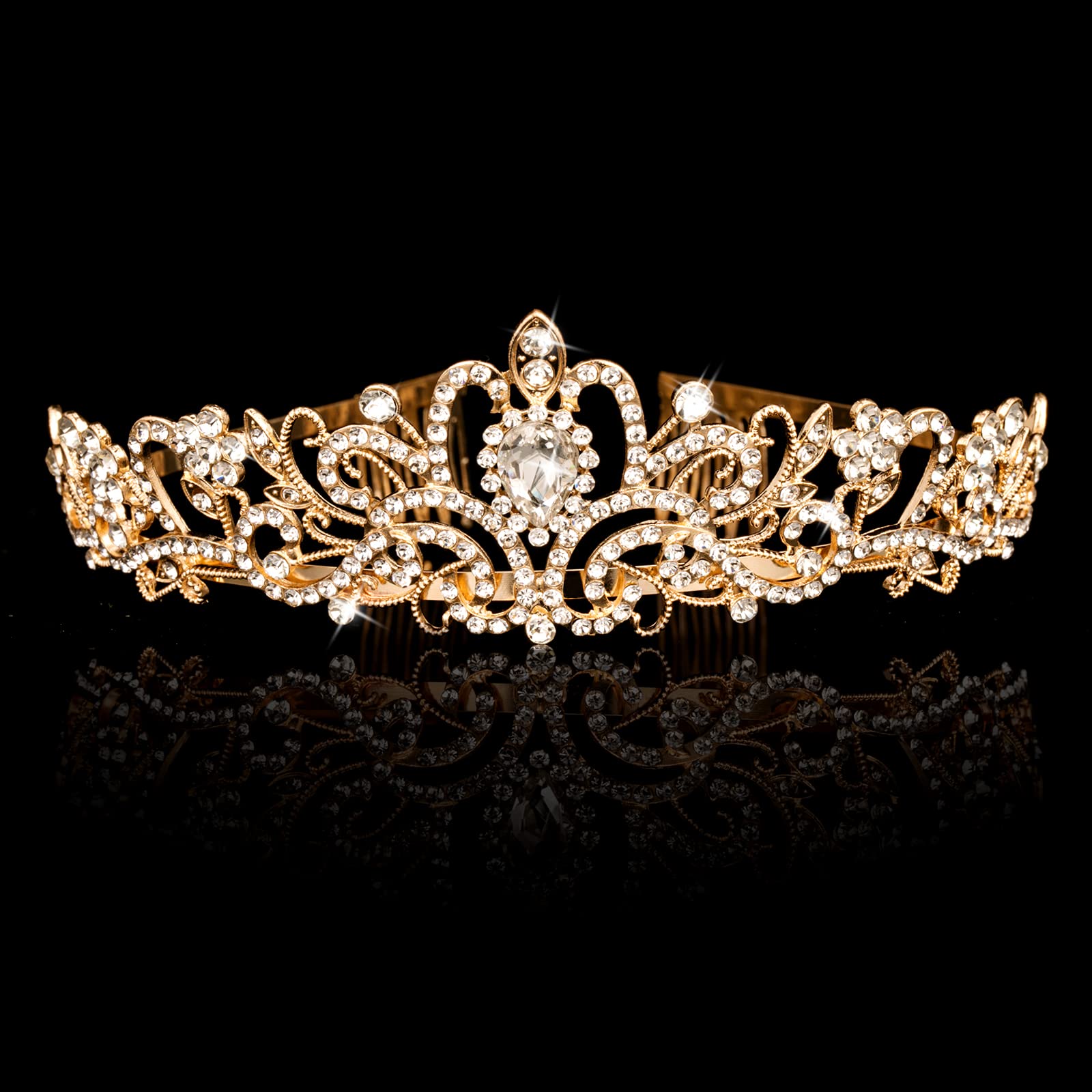 Sparkling Silver Princess Crown for Women & Girls - Crystal Queen Tiara Hair Accessory for Bridal, Birthday, Prom, Pageant, Halloween & Christmas Costumes | Perfect for Weddings, Parties & Special Occasions