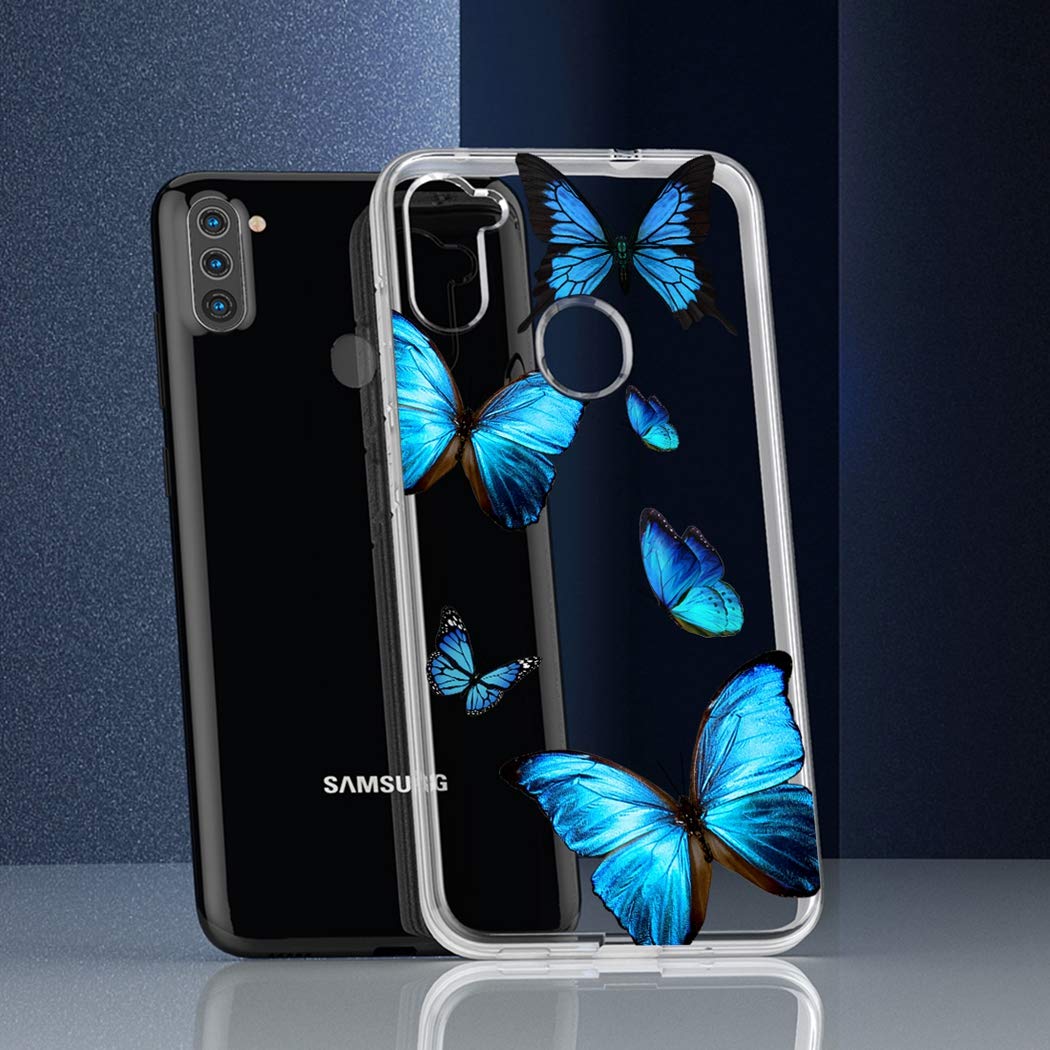 Samsung Galaxy A11 Case - Clear Soft TPU Shockproof Protective Phone Cover for Women & Girls (Butterfly Design) | Slim Fit, Anti-Scratch & Durable Protection for Everyday Use, Work & Travel