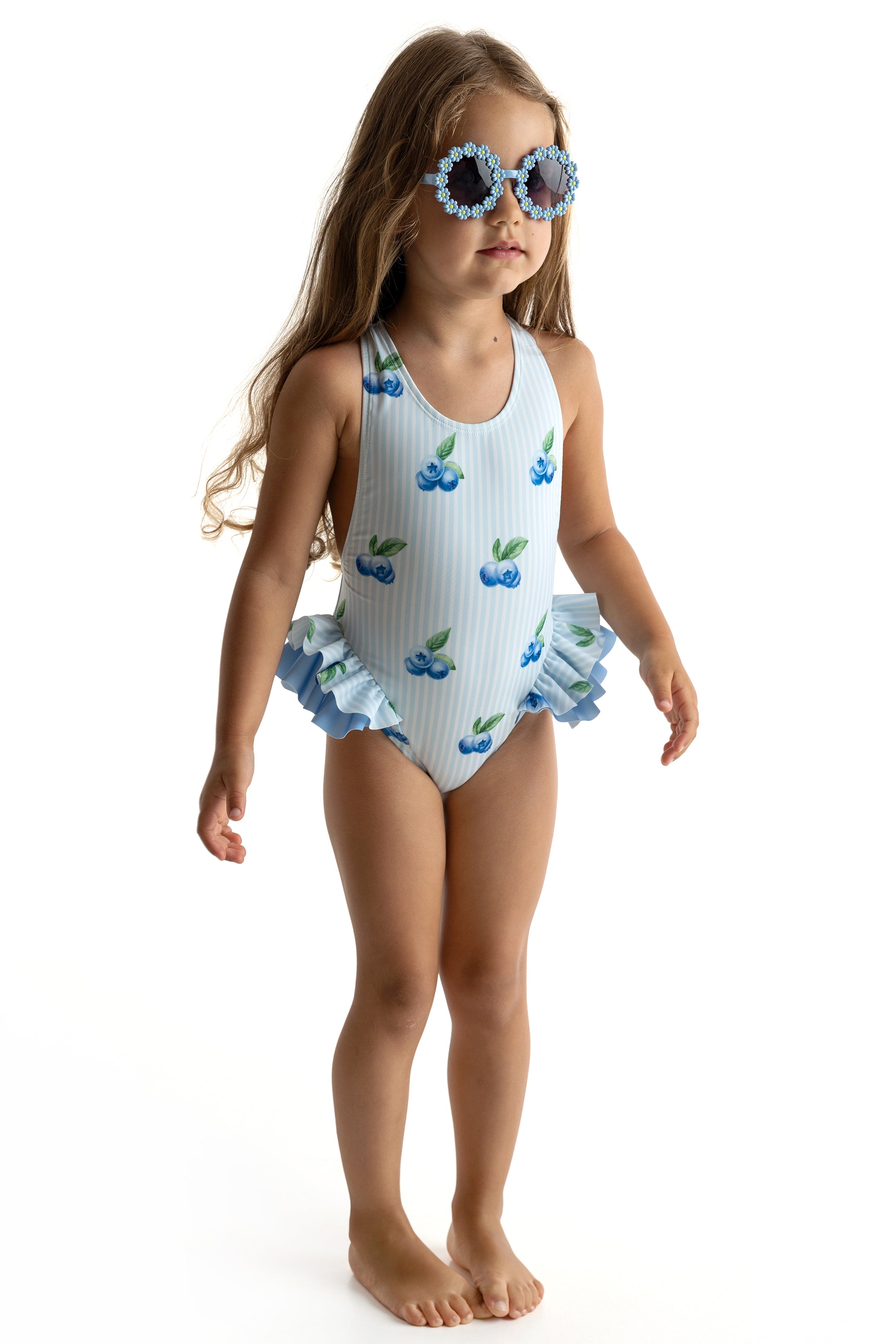 Blueberries Capri Swimsuit - Women's High Waisted Bikini Bottom with Adjustable Ties | Perfect for Beach Vacations, Pool Parties & Summer Getaways