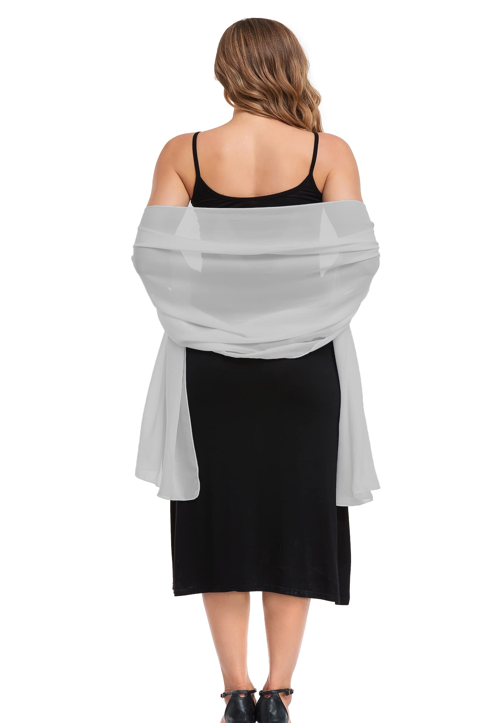 Elegant Sheer Chiffon Shawls for Women - Soft Silky Wraps for Evening Dresses, Wedding & Bridal Accessories - Perfect for Formal Events, Date Nights & Special Occasions