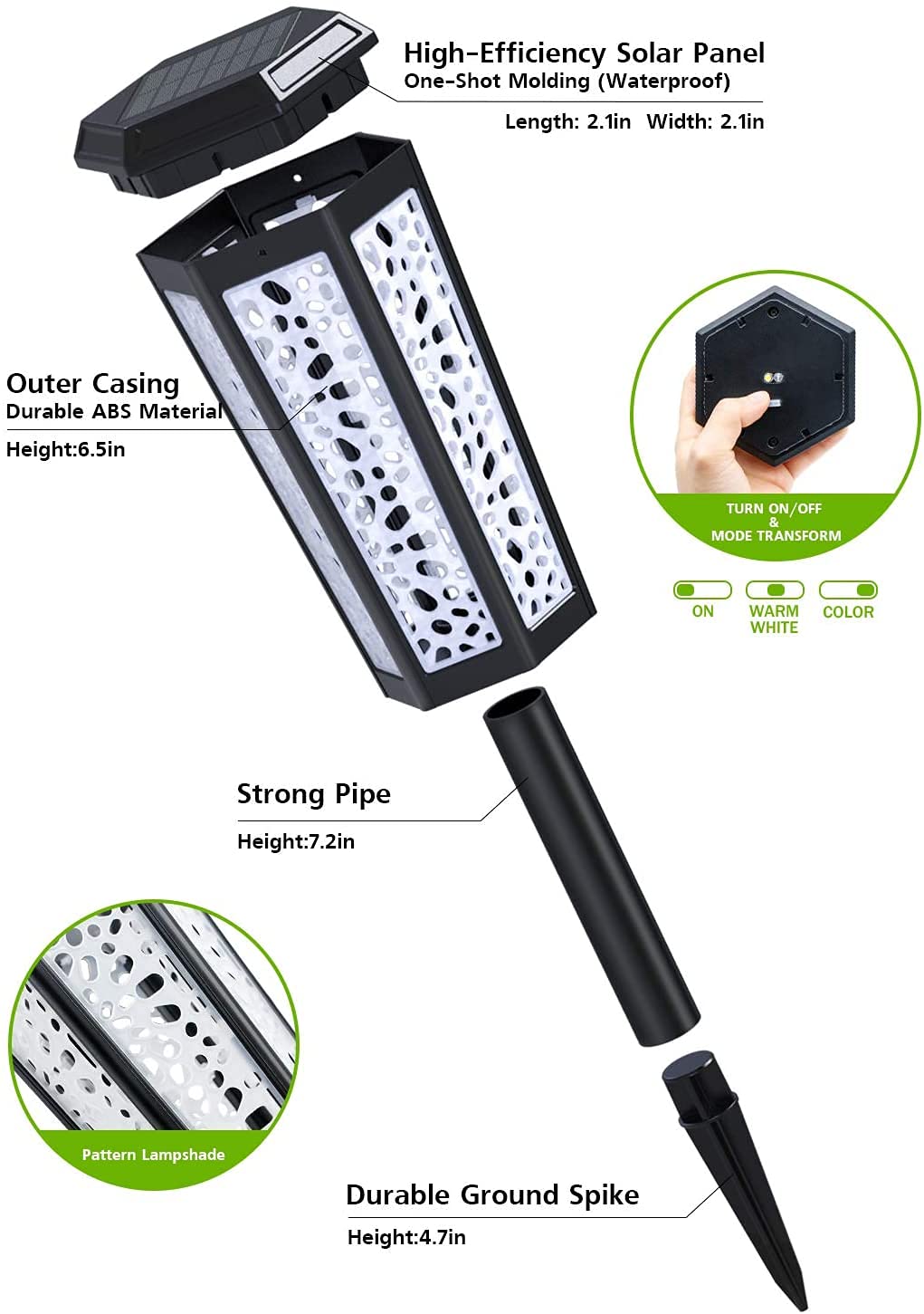 Solar Pathway Lights Outdoor Waterproof IP65 - 10 Pack LED Garden Lights Auto On/Off with 2 Brightness Modes for Walkway, Driveway, Patio, Yard, Lawn & Pool Area - Perfect for Landscape Lighting & Nighttime Safety