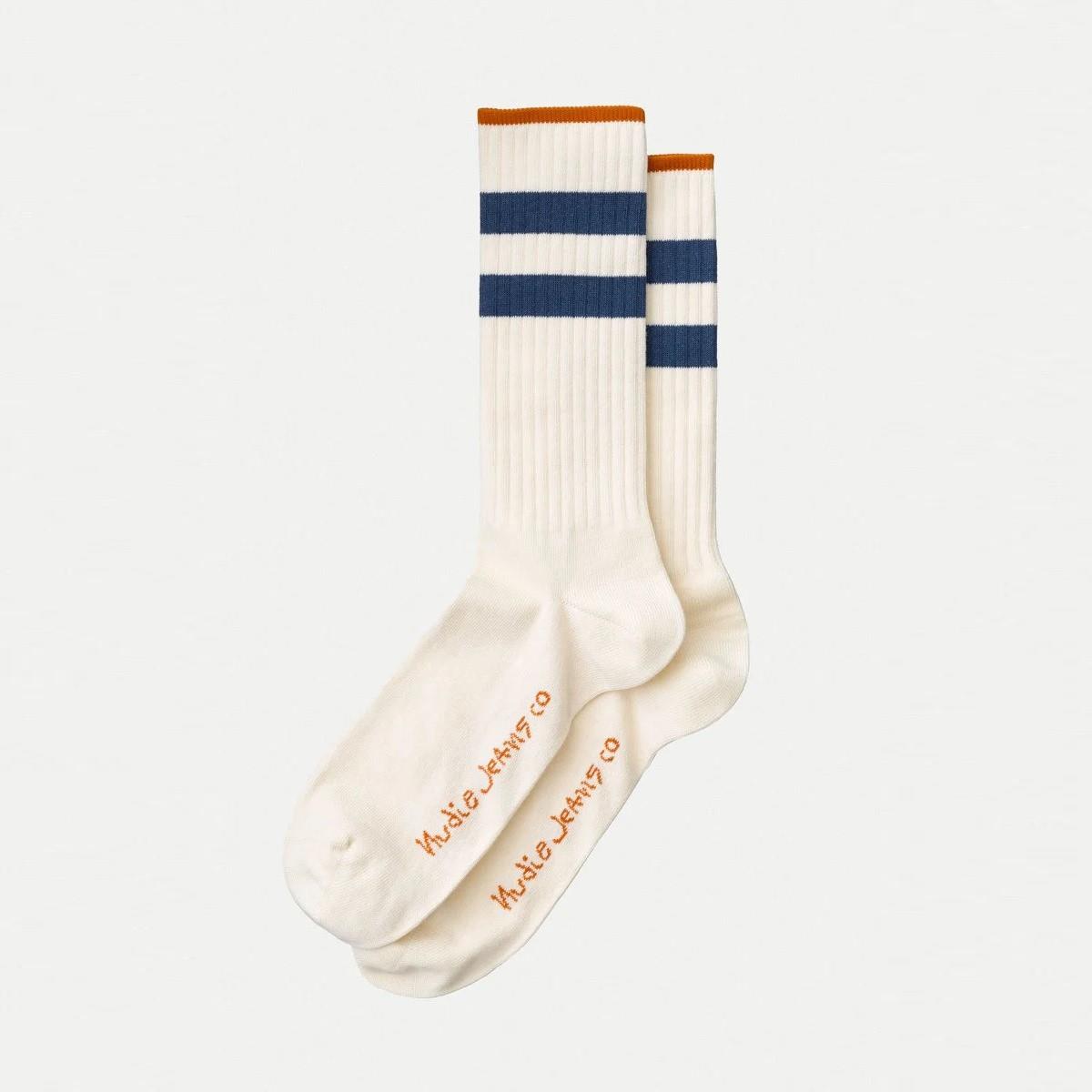 Amundsson Sport Socks for Men & Women - Breathable Cushioned Athletic Socks (White & Navy) - Perfect for Running, Gym & Outdoor Activities