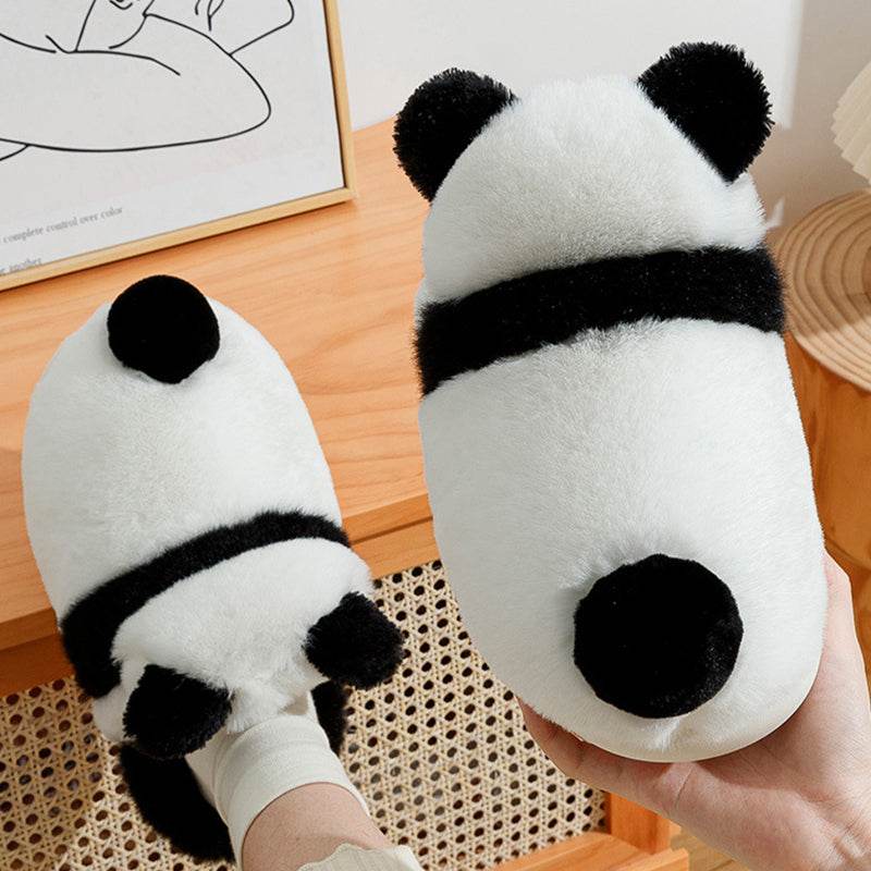 Adorable Panda Plush Slippers for Women & Men - Cozy Indoor House Shoes with Non-Slip Sole - Perfect for Winter, Home, Lounge & Gift Giving