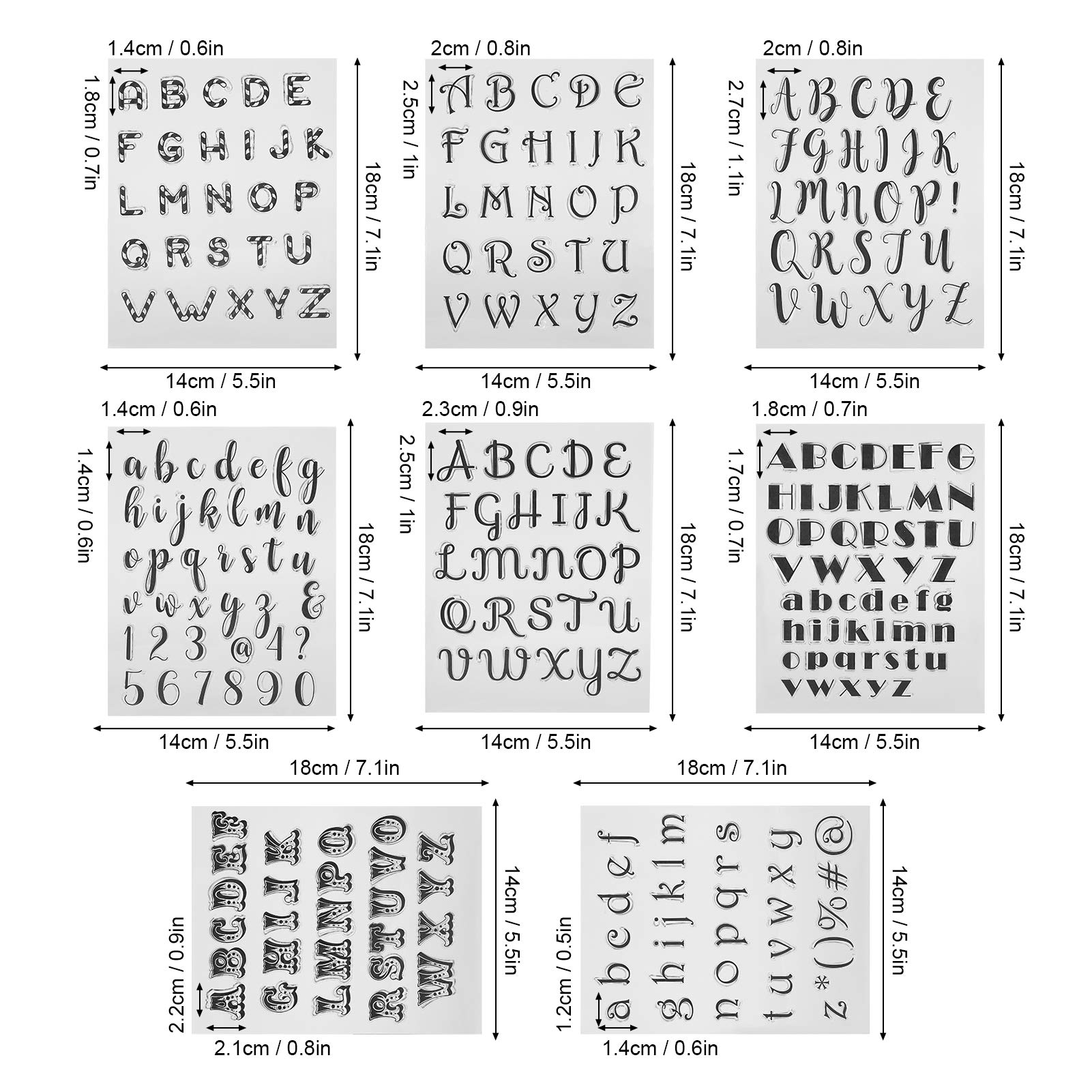 8Pcs Clear Stamps for DIY Scrapbooking, Card Making & Photo Albums - Transparent Letter Stamps for Handmade Decorations & Artistic Projects | Perfect for Journals, Invitations & Crafting