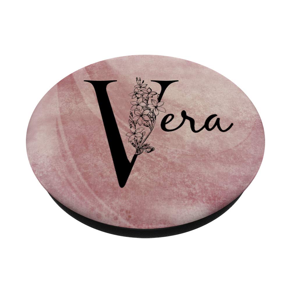 Vera Personalized Name Floral Rose Pink Grunge Design T-Shirt - Custom Name Women's Top for Casual Wear, Date Night & Gift Giving
