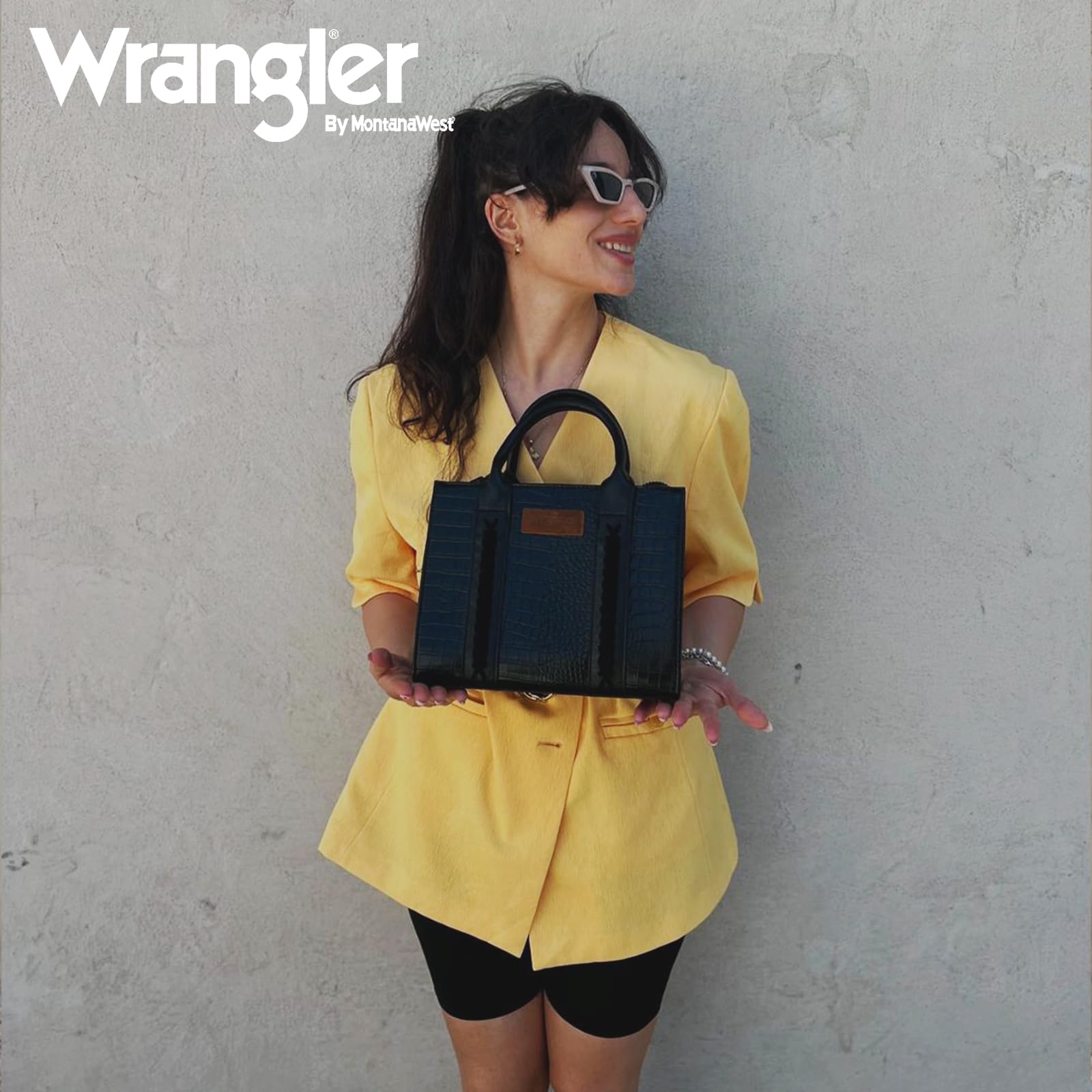 Wrangler Women's Medium Tote Bag - Stylish Designer Satchel Handbag with Top Handle & Adjustable Strap - Perfect for Work, Travel & Everyday Use