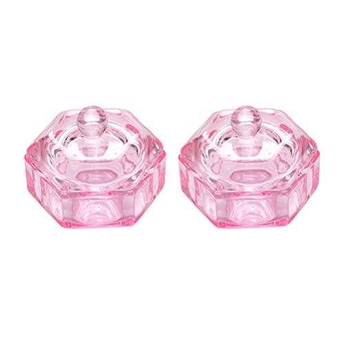 FOMIYES 2-Pack Glass Tumbler with Lid - Crystal Clear Nail Art Mixing Cup for Liquid & Powder, Terrarium Container | Perfect for DIY Manicure, Epoxy Resin Crafts & Small Plant Displays