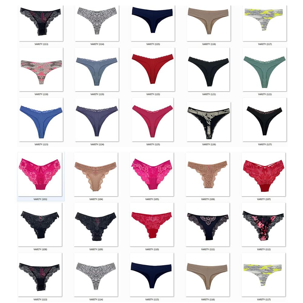 Sexy Women's Thong Underwear Pack - 6-Piece Assorted G-String & T-Back Panties Set | Comfortable Lingerie for Daily Wear, Date Night & Special Occasions
