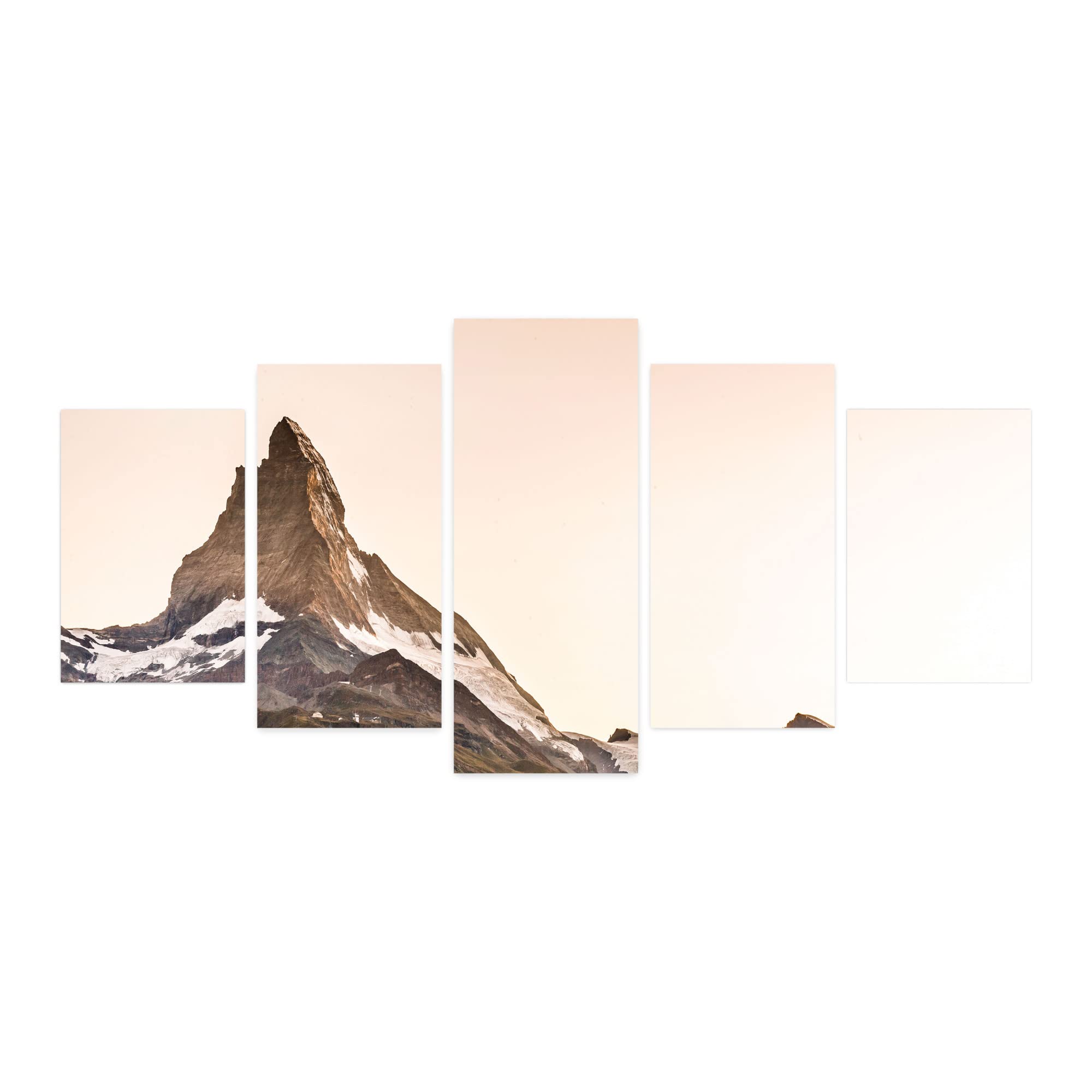 Ambesonne 5-Panel Acrylic Glass Wall Art - Switzerland Mountain Matterhorn Peak Landscape Nature Scenery for Living Room, Bedroom & Dorm Decor (60