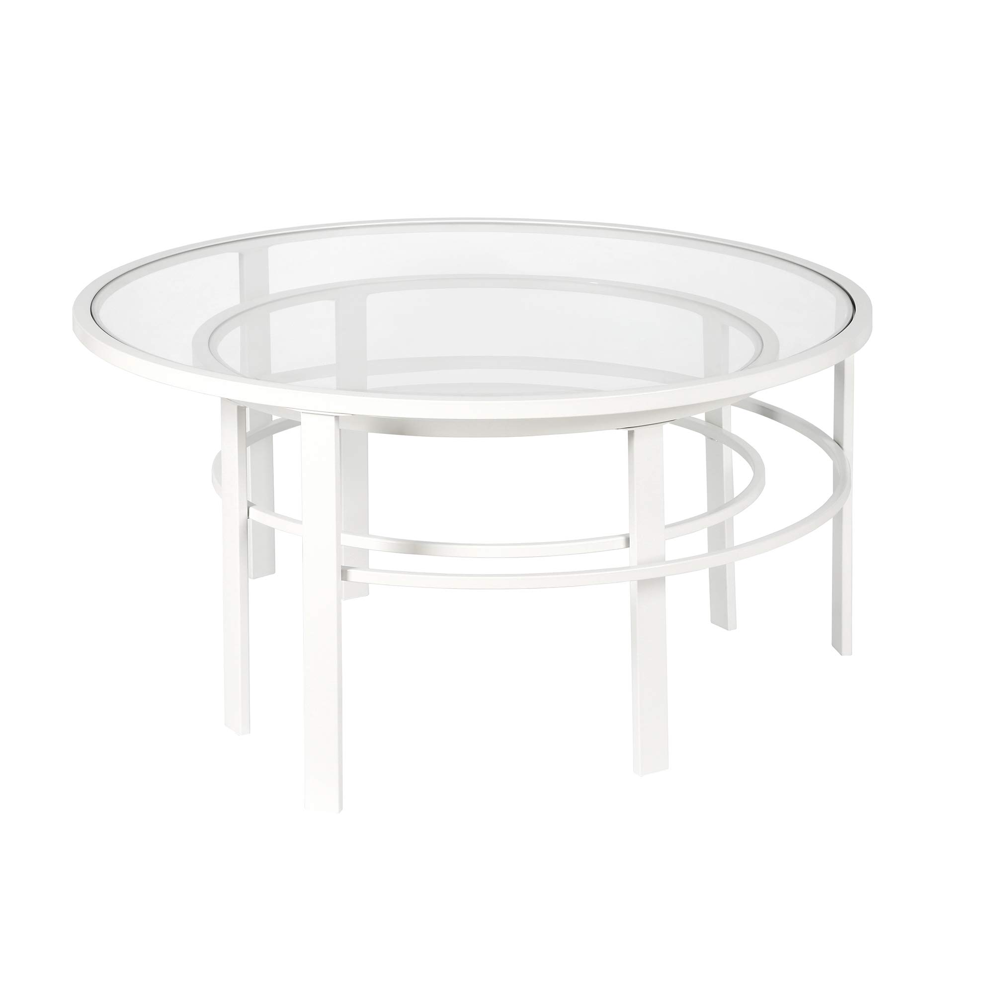 Henn&Hart White Round Nested Coffee Table - 36