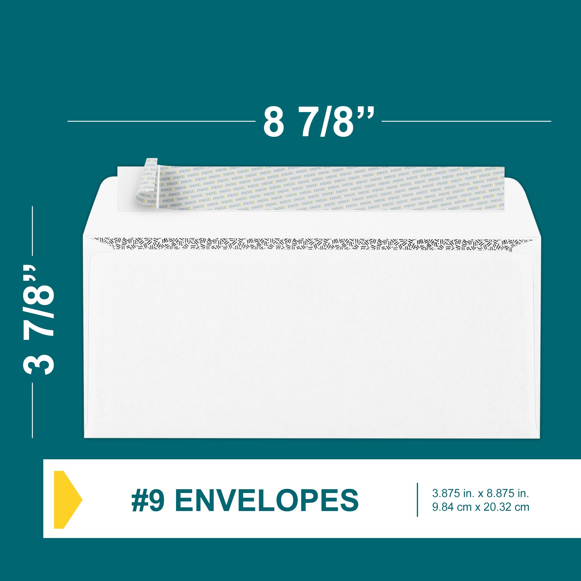 #9 Security Tinted Self-Seal Business Envelopes (50 Pack) - 3 7/8