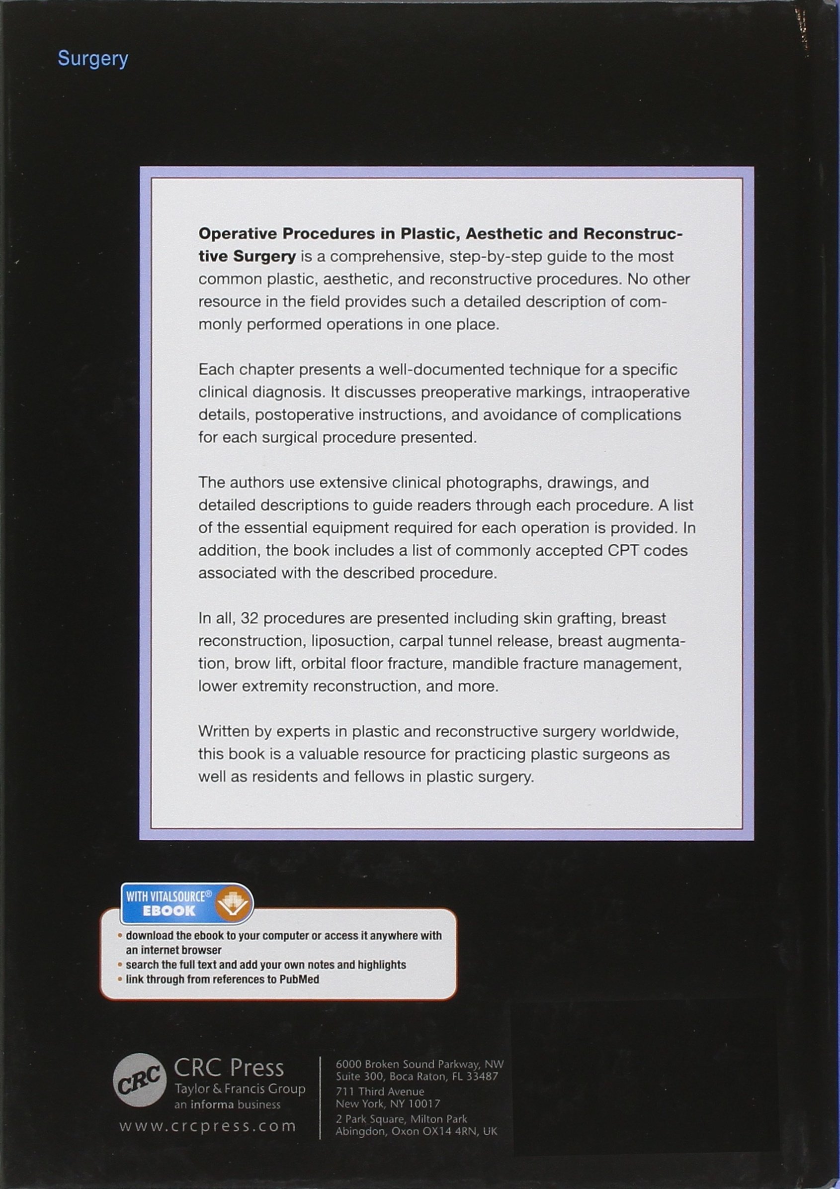 Operative Procedures in Plastic, Aesthetic and Reconstructive Surgery - Comprehensive Guide for Cosmetic Surgeons | Ideal for Medical Training, Surgical Planning & Clinical Practice