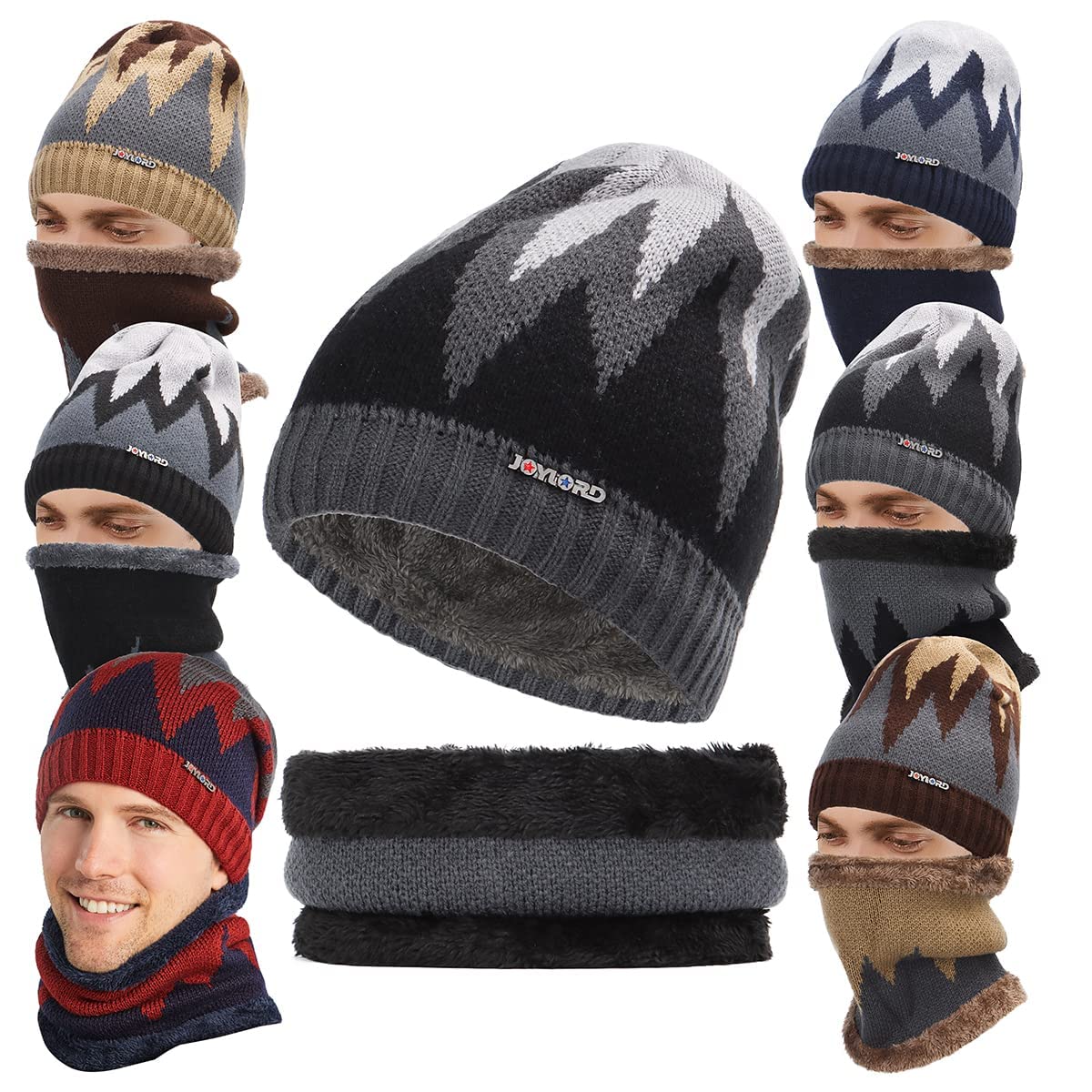 Warm Winter Beanie Hat & Scarf Set - Fleece Lined Knit Skull Cap & Neck Warmer for Men & Women - Perfect for Skiing, Snowboarding & Cold Weather Activities