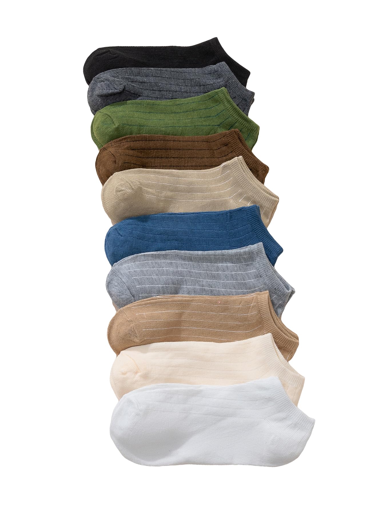 SweatyRocks Women's 10 Pairs Low Cut Solid Ankle Socks - No Show Invisible Socks for Sneakers & Casual Shoes - Breathable Comfort Socks for Everyday Wear, Workout & Travel